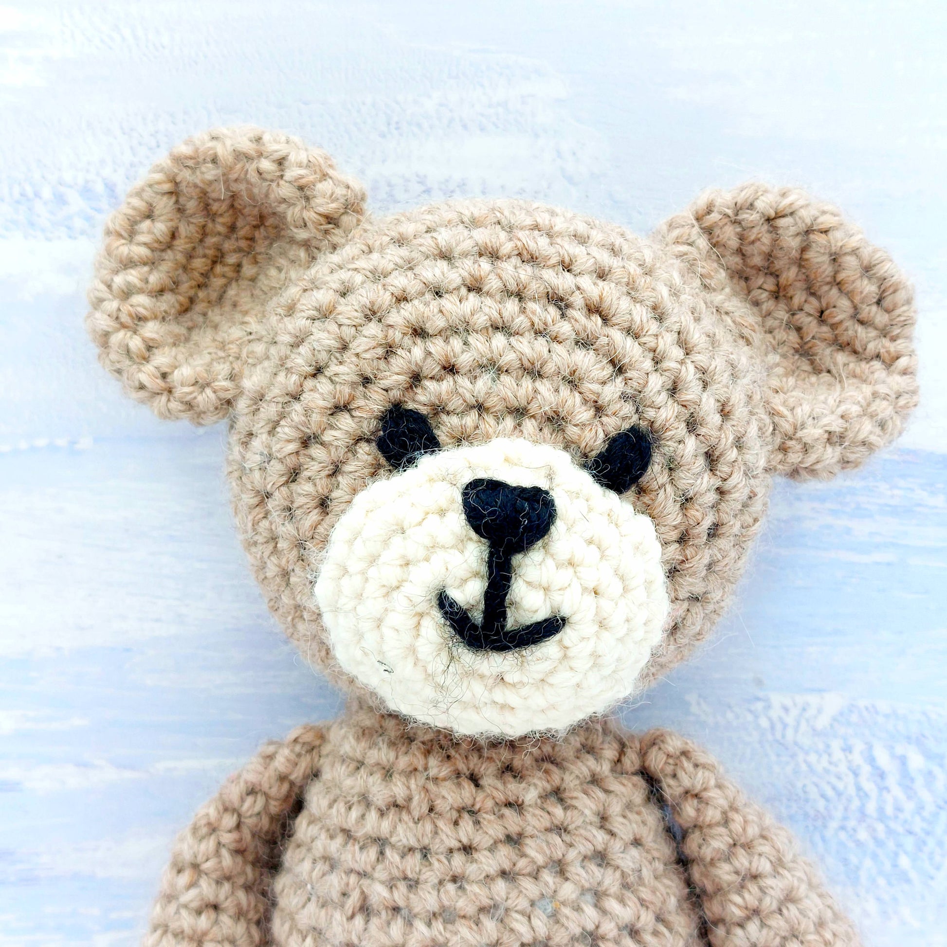 Close up Crochet Teddy Bear Face