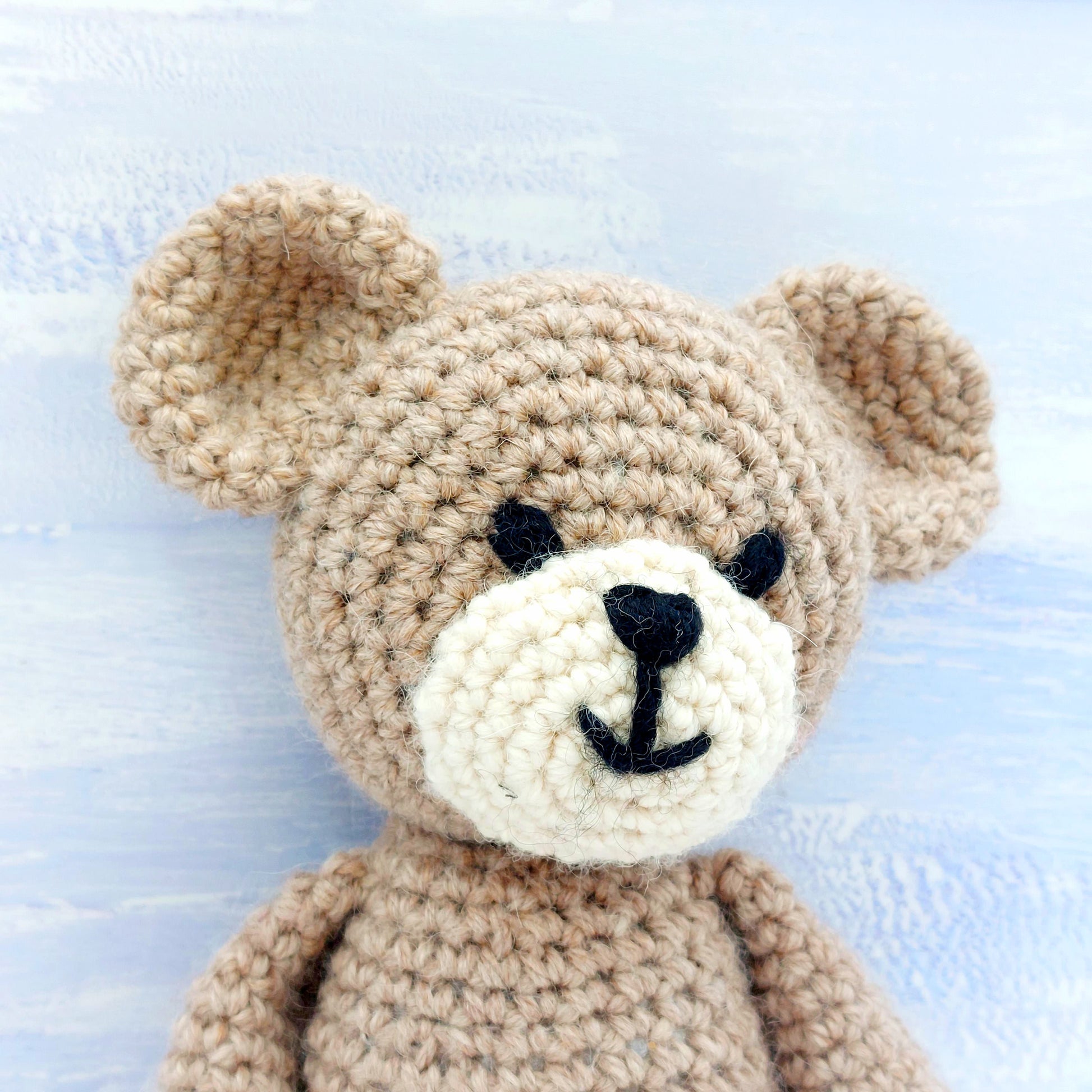 Close up Crochet Teddy's face