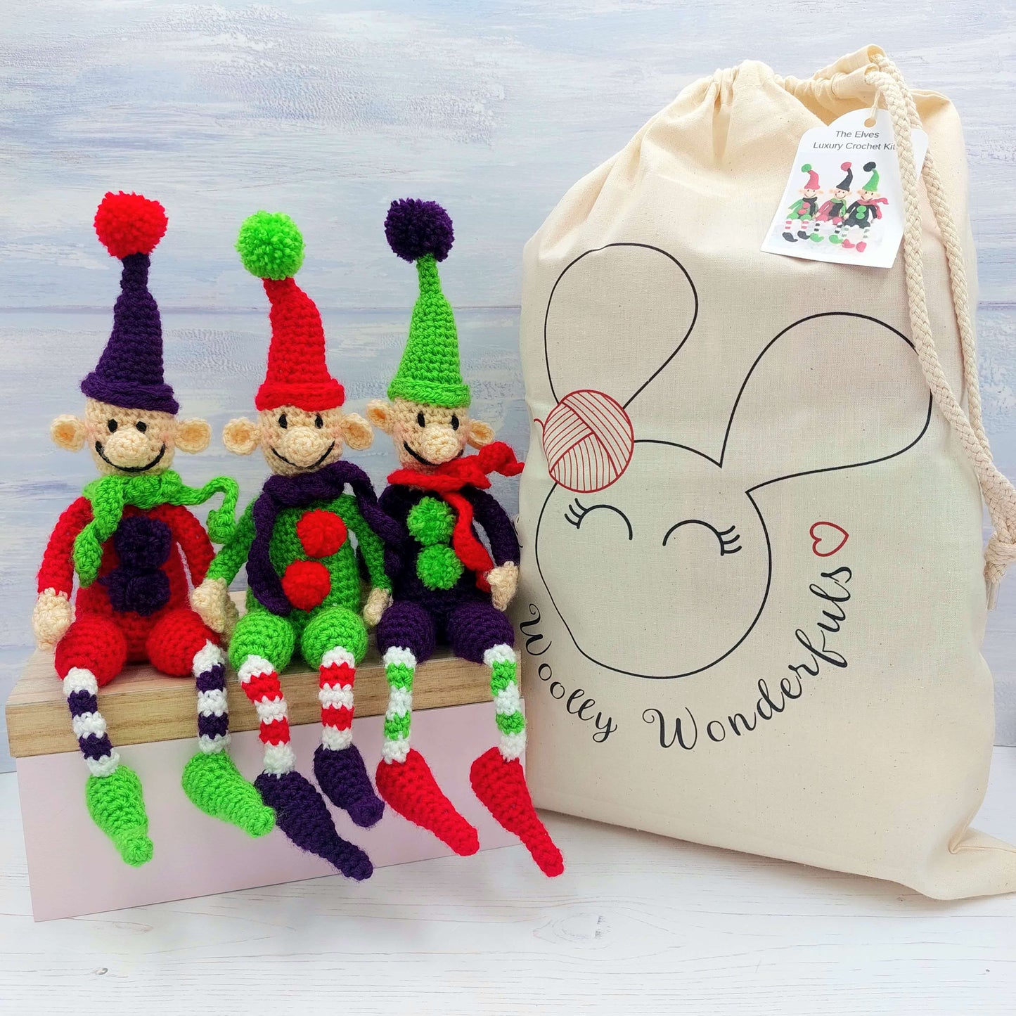 Christmas Elves Crochet Kit - Ernie, Bernie & Sid