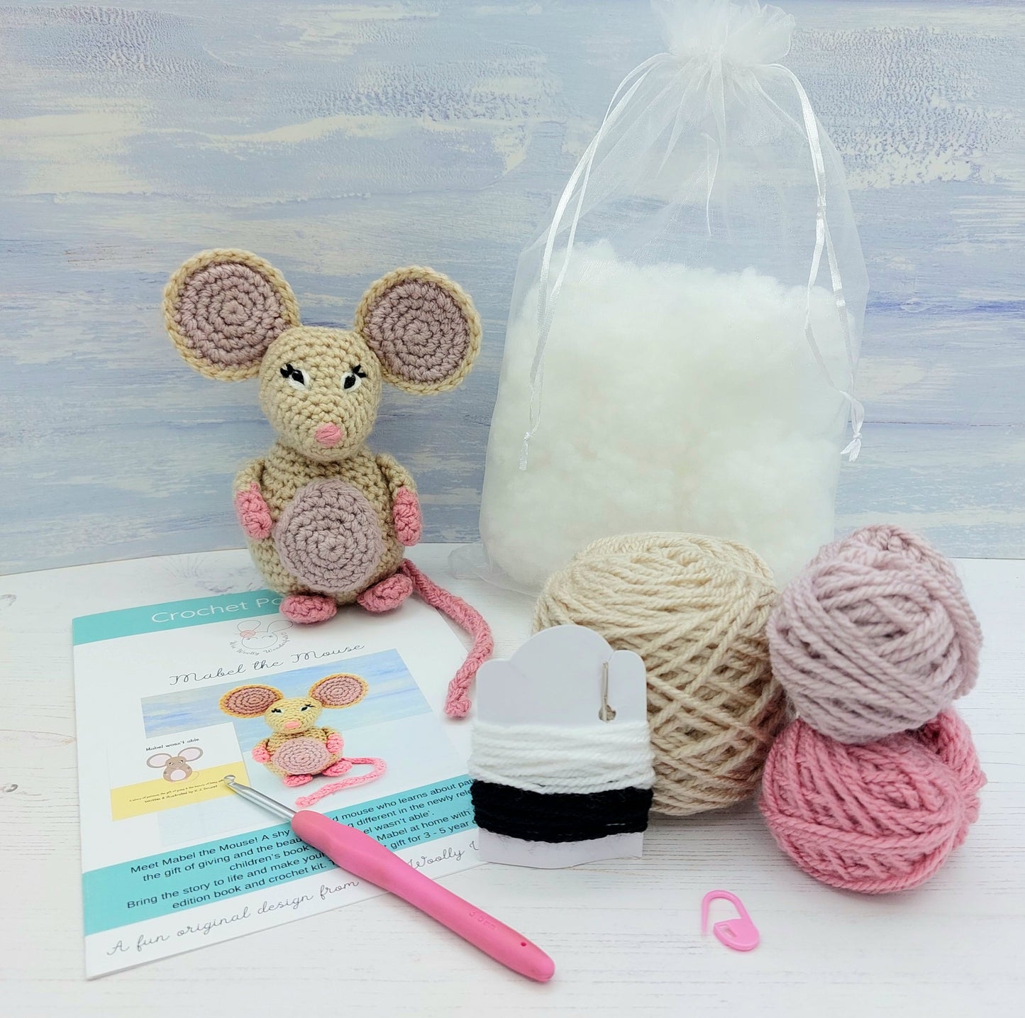 Mabel the Mouse Book and Crochet Kit Bundles