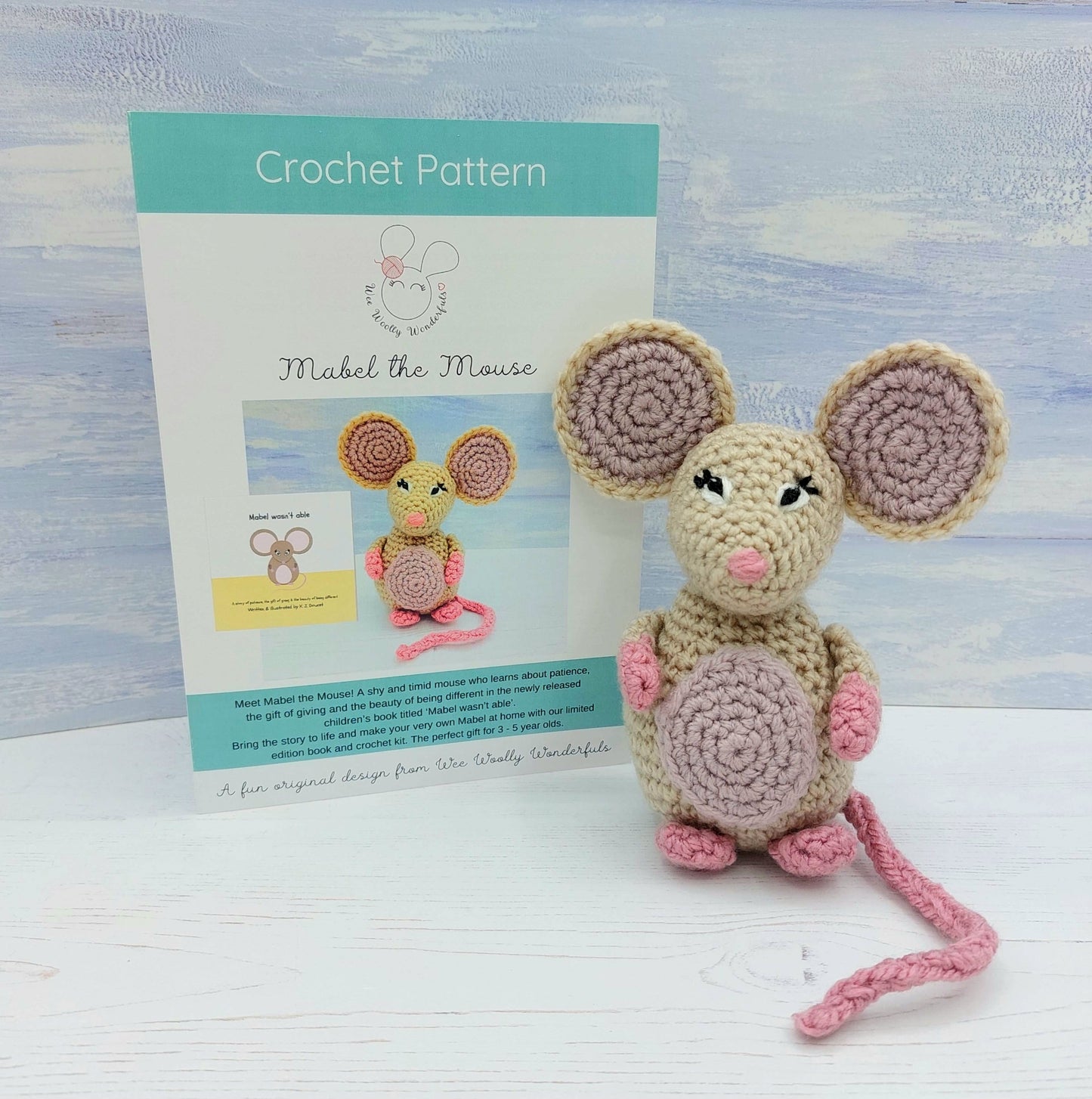 Mabel the Mouse Book and Crochet Kit Bundles