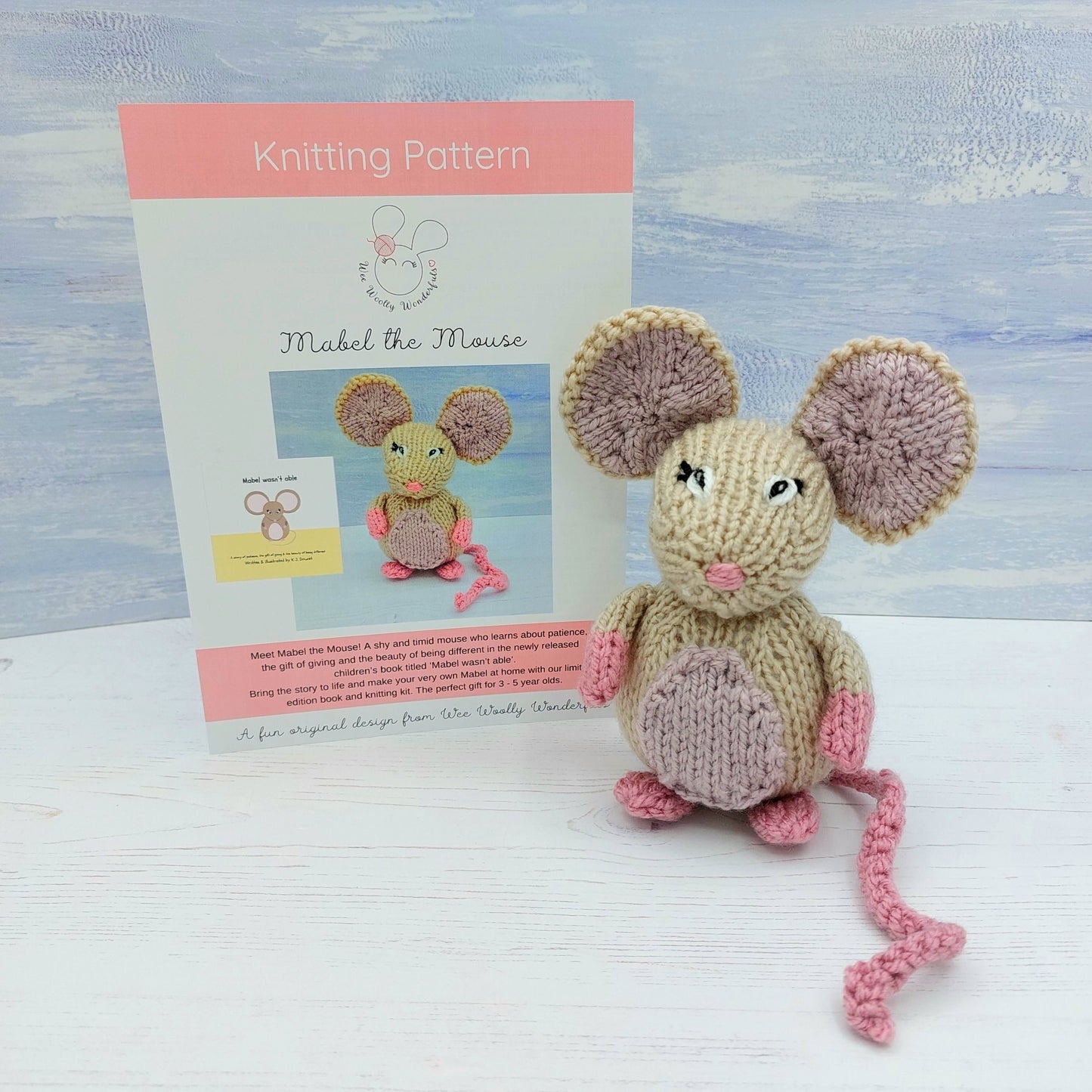 Mabel the Mouse Book and Knitting Kit Bundles