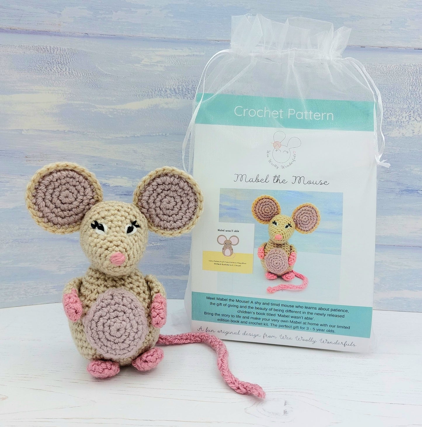 Mabel the Mouse Book and Crochet Kit Bundles