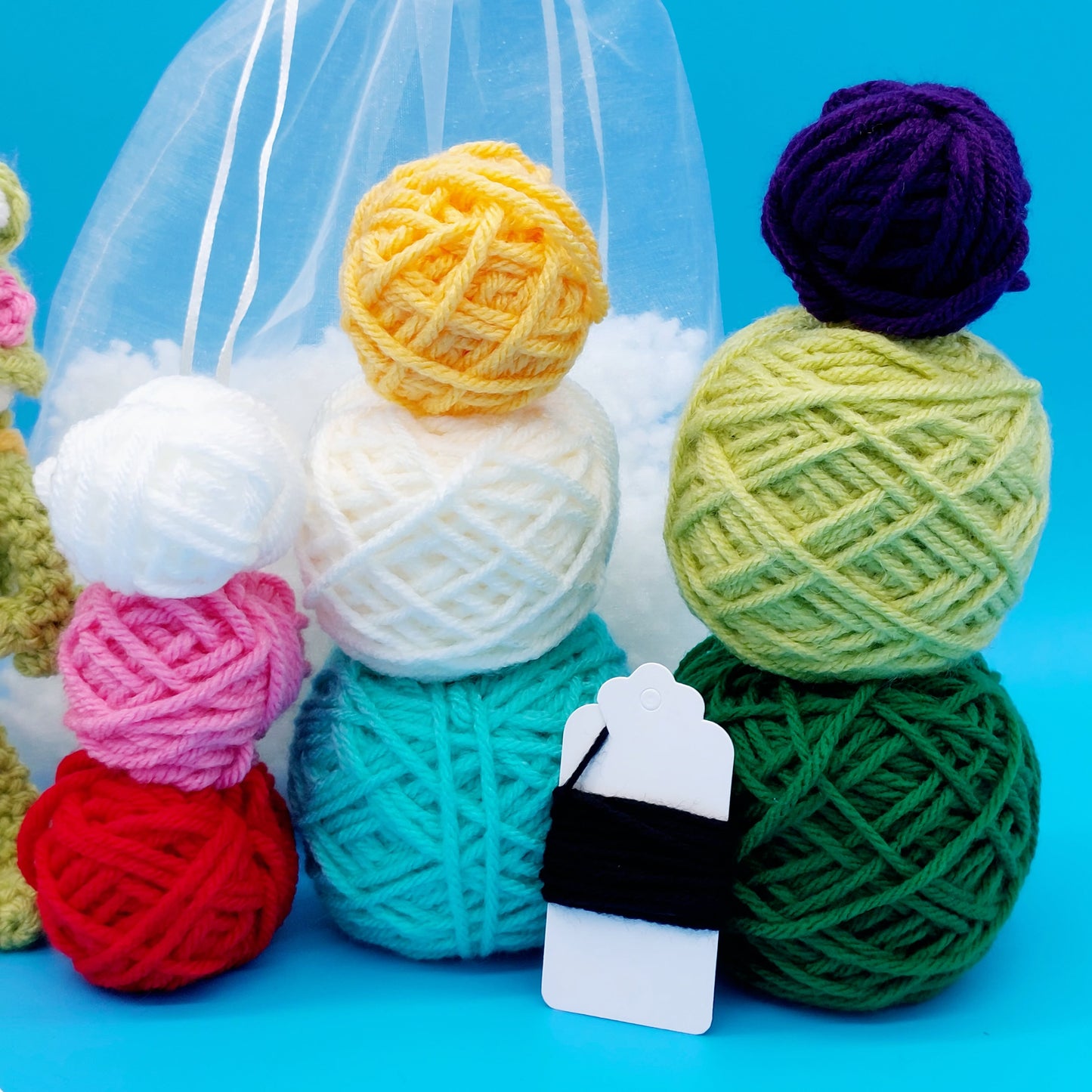 Fizzy the Frog, and Baby Frogs in pants Crochet Kits