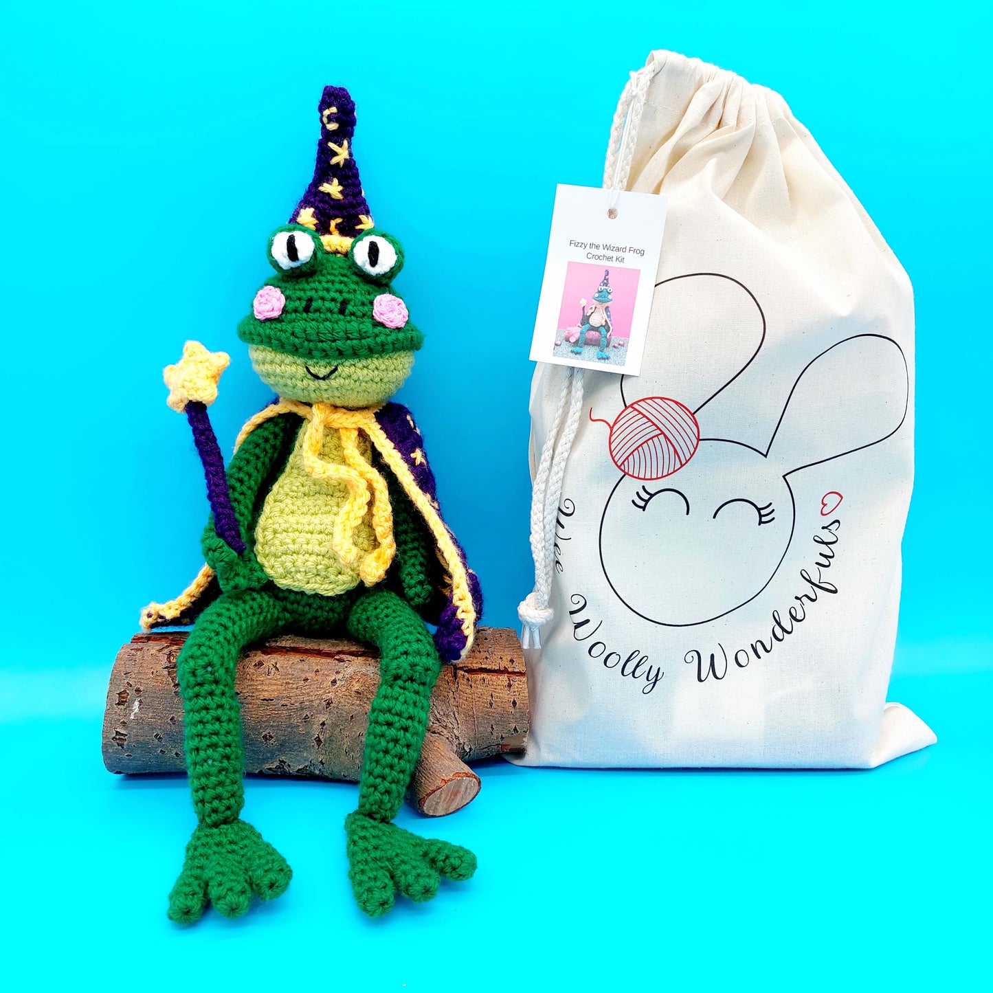 Fizzy the Frog, and Baby Frogs in pants Crochet Kits