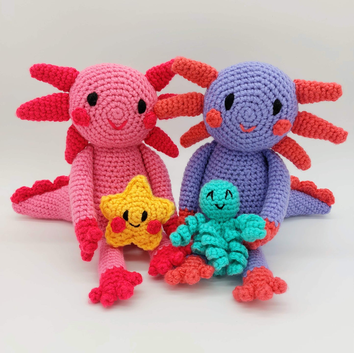 Bubbles and Barnacle the Axolotls Crochet Kit