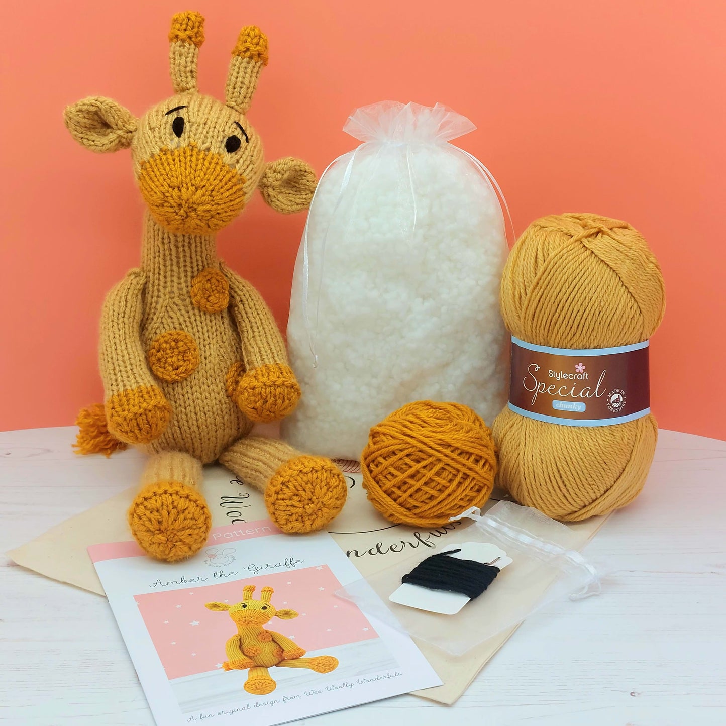 Amber the Giraffe Knitting Kit