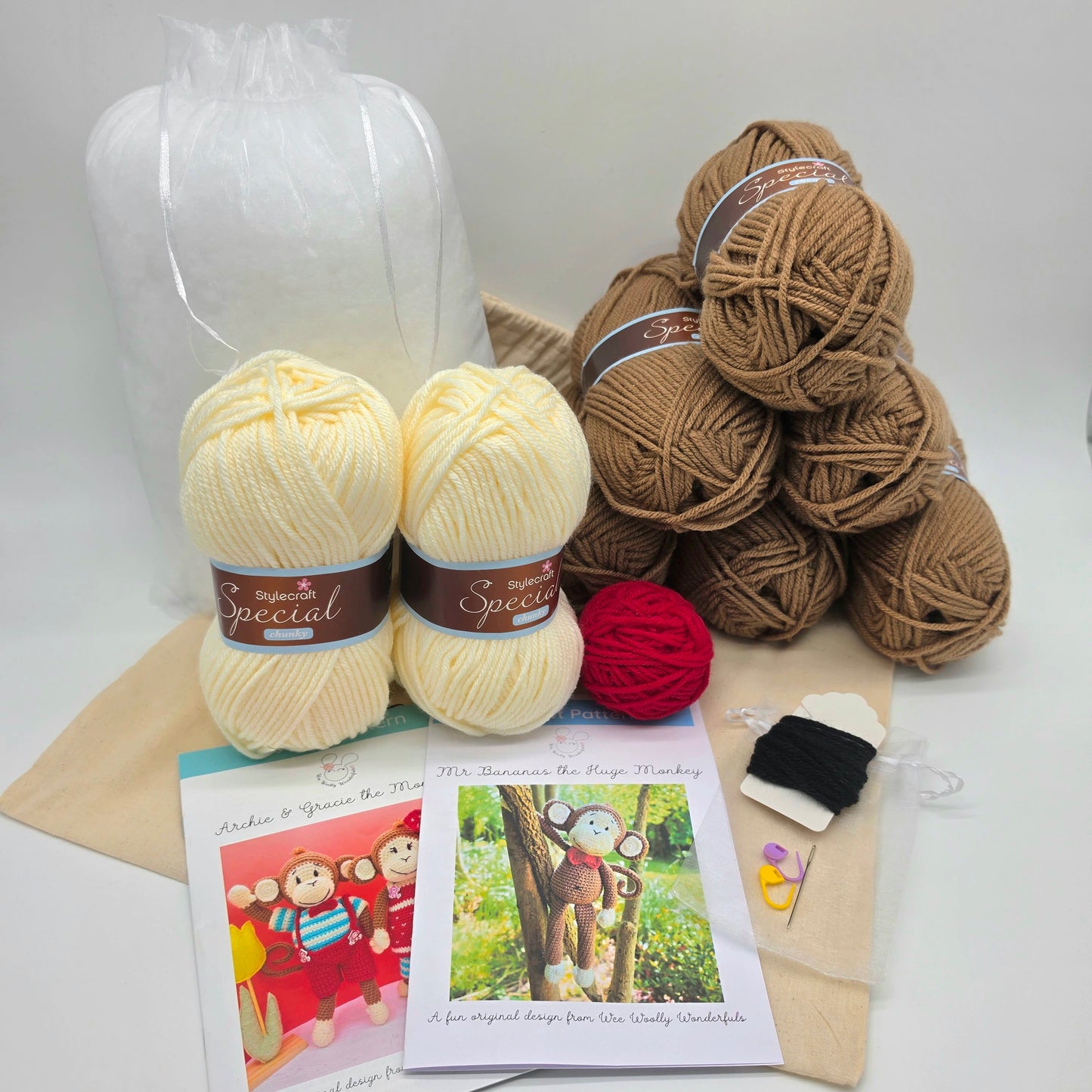 Mr Bananas the HUGE Monkey Crochet Kit