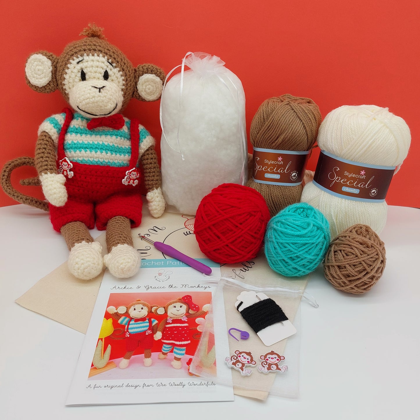 Archie & Gracie the Monkeys Crochet Kits