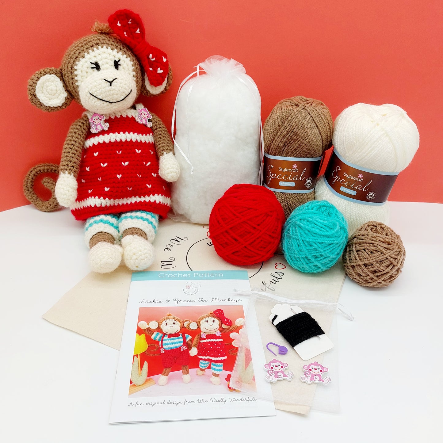 Archie & Gracie the Monkeys Crochet Kits