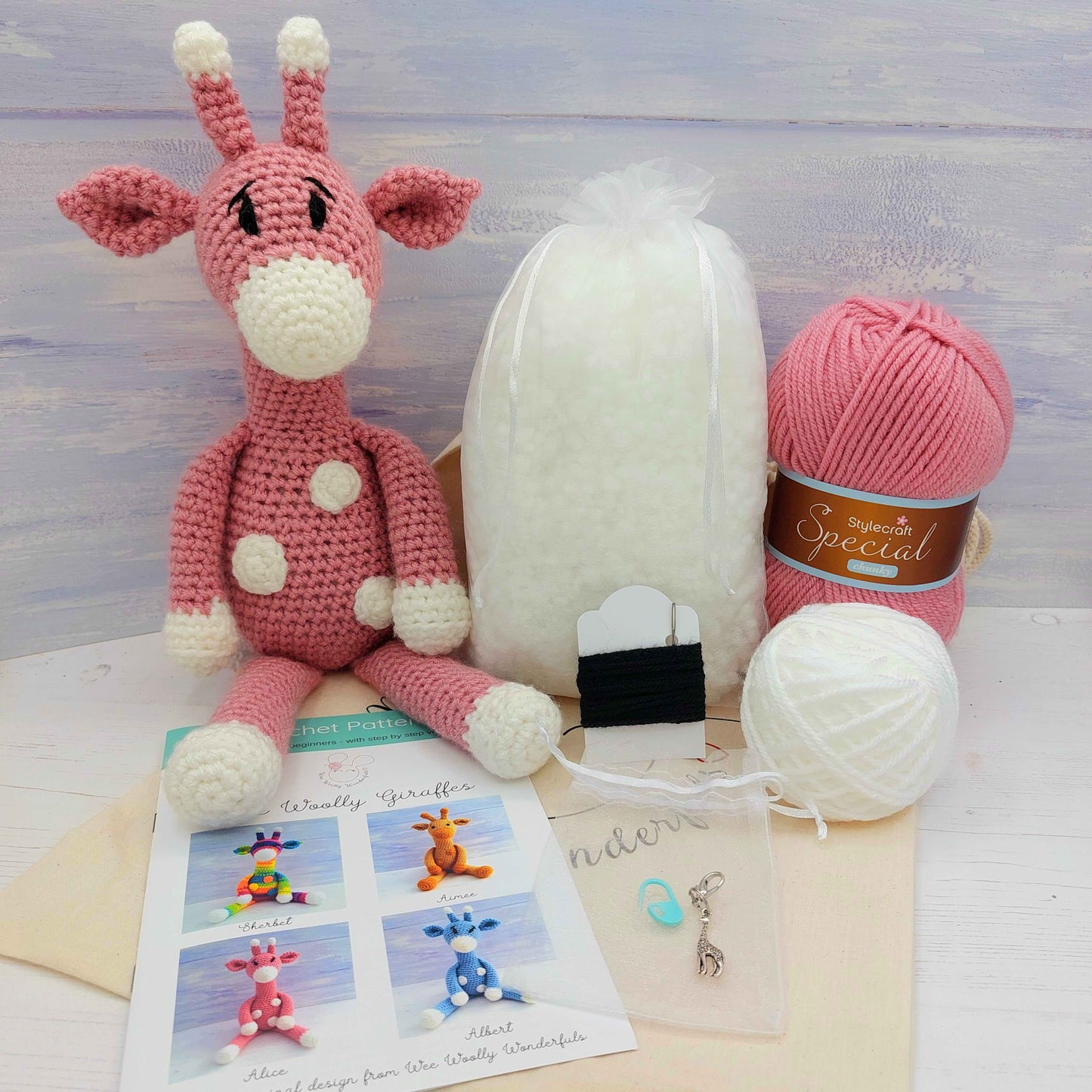 Giraffe Crochet Kit - Complete Beginner Kit with Video Tutorials