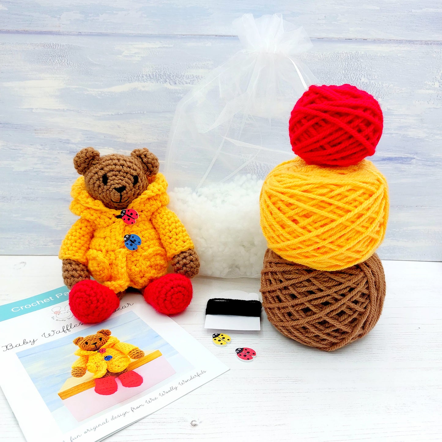 Baby Waffles the Bear Mini Crochet Kit