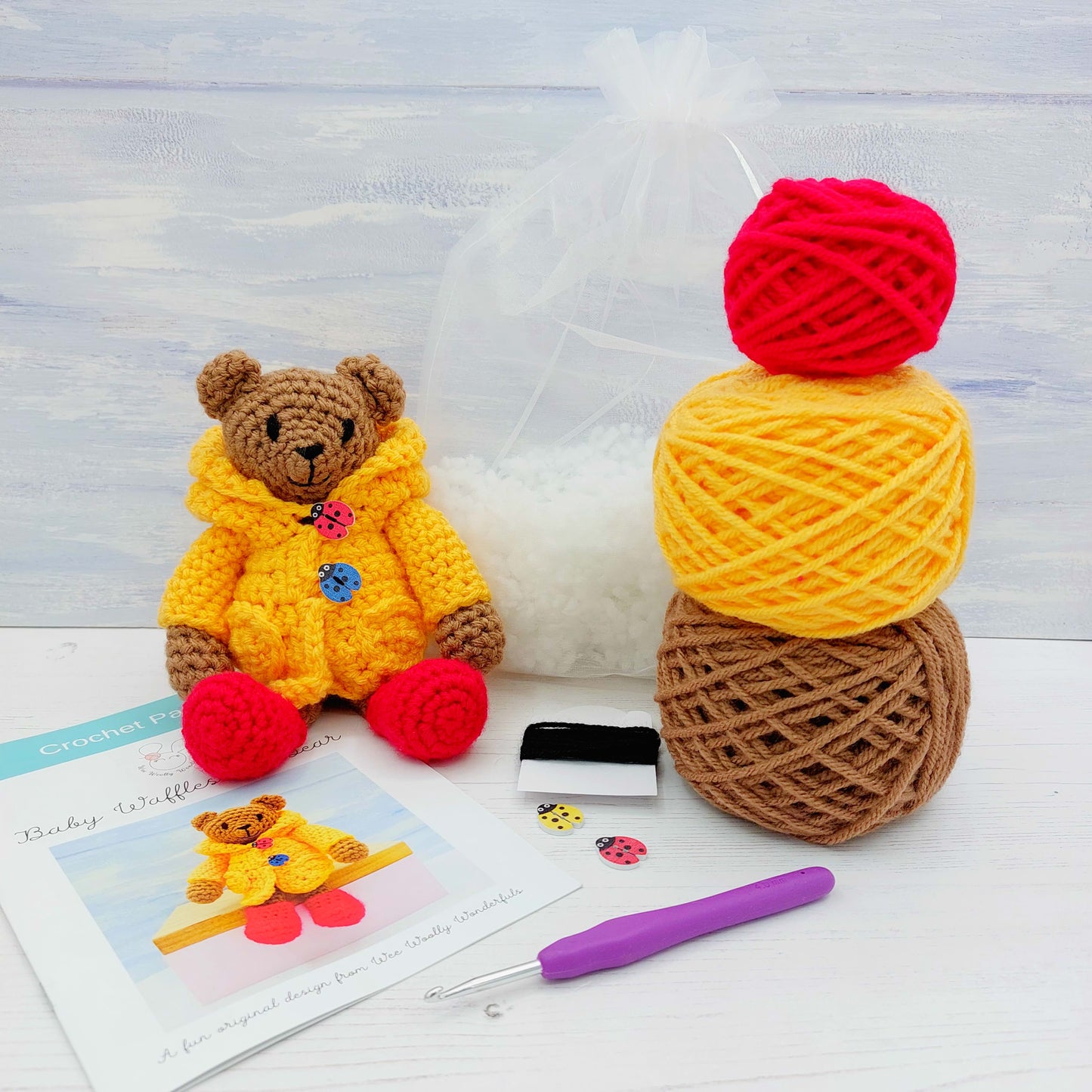 Baby Waffles the Bear Mini Crochet Kit