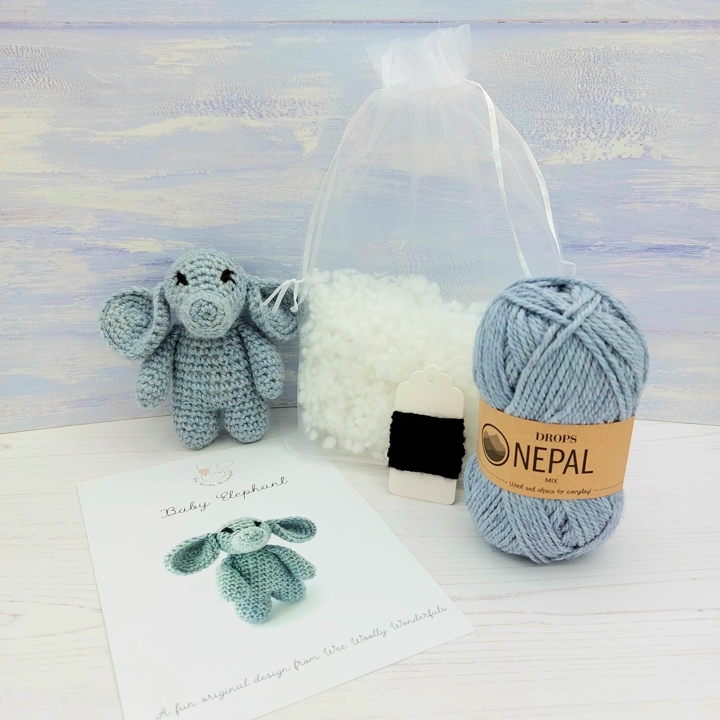 Baby Elephant Mini Crochet Kit in Luxury Wool & Alpaca