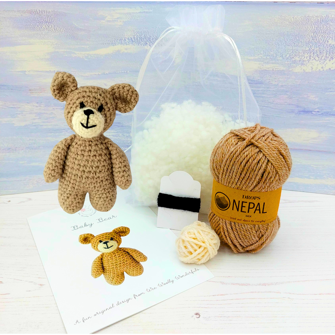 Baby Bear Mini Crochet Kit in Luxury Wool & Alpaca