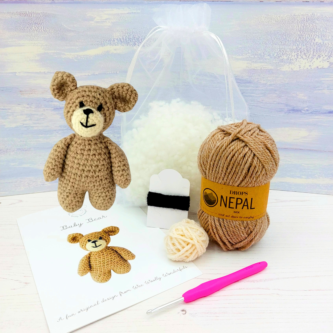 Baby Bear Mini Crochet Kit in Luxury Wool & Alpaca