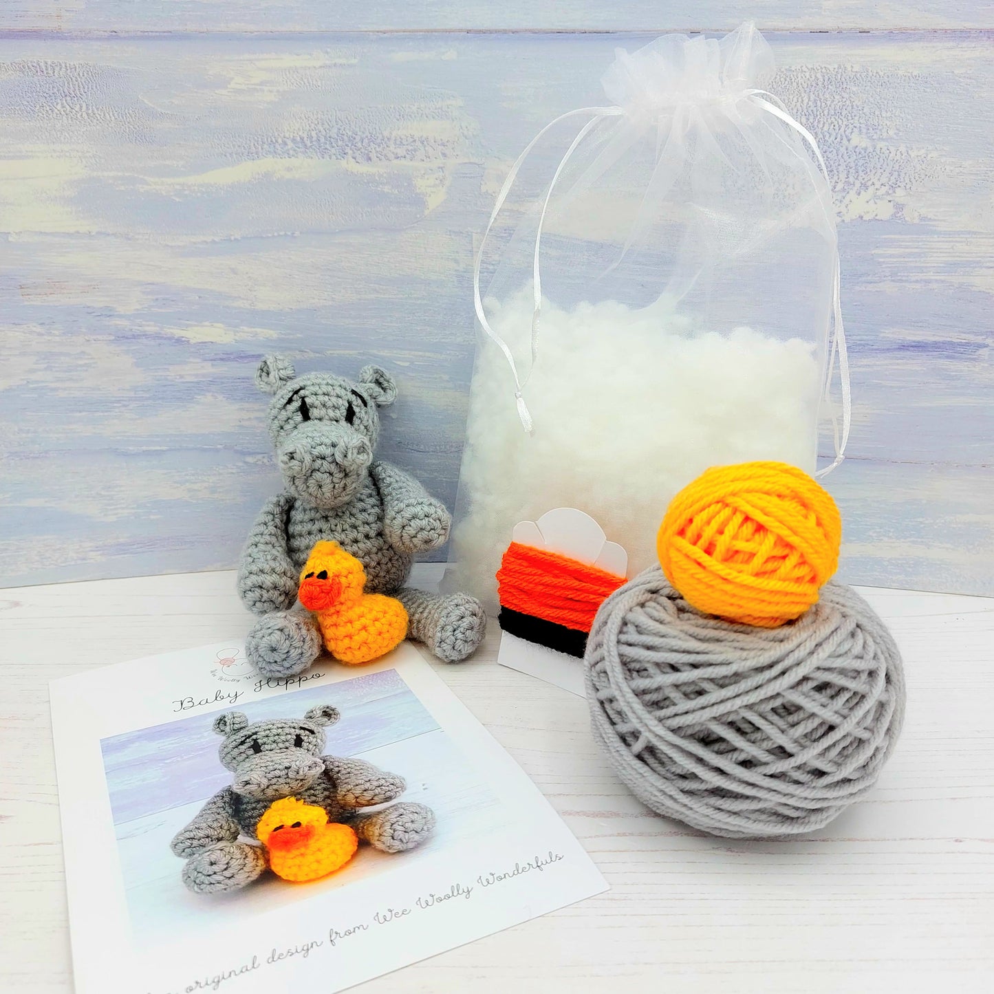 Baby Hippo Mini Crochet Kit