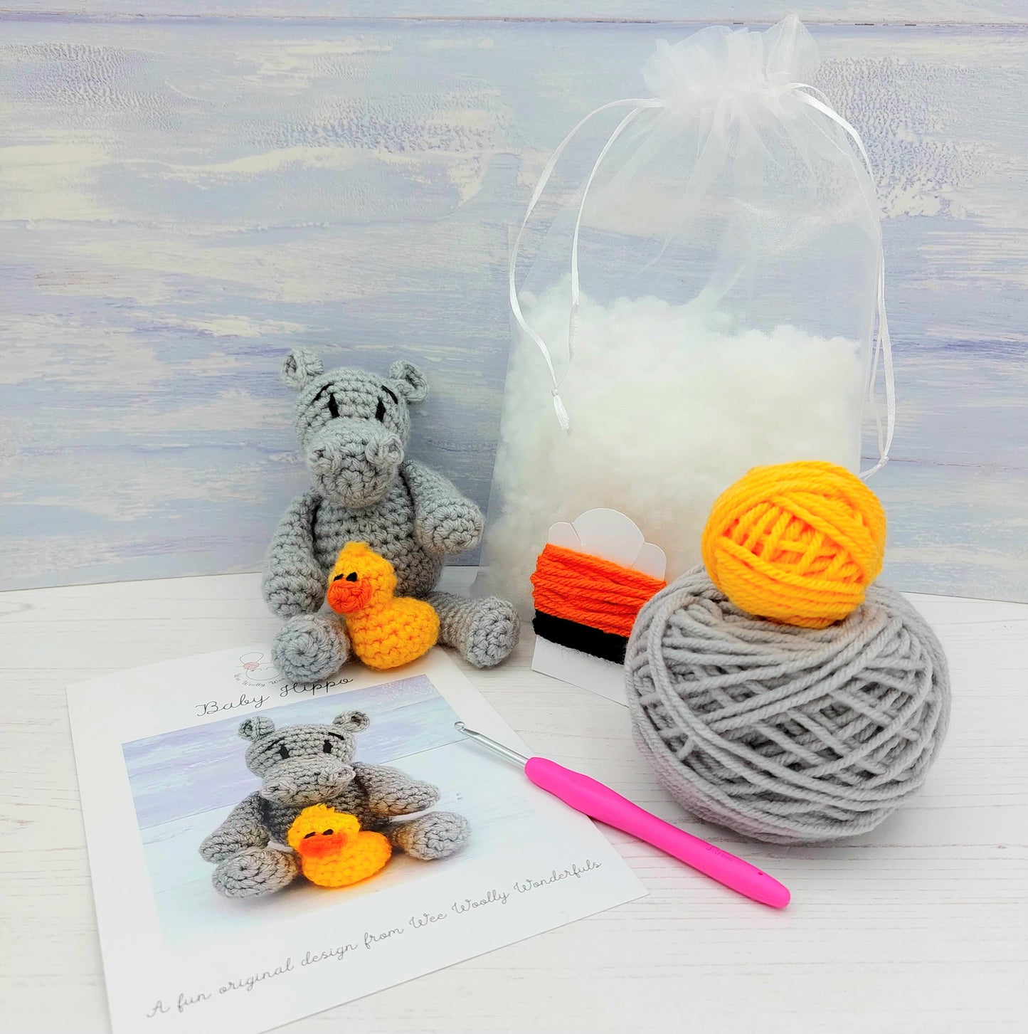 Baby Hippo Mini Crochet Kit