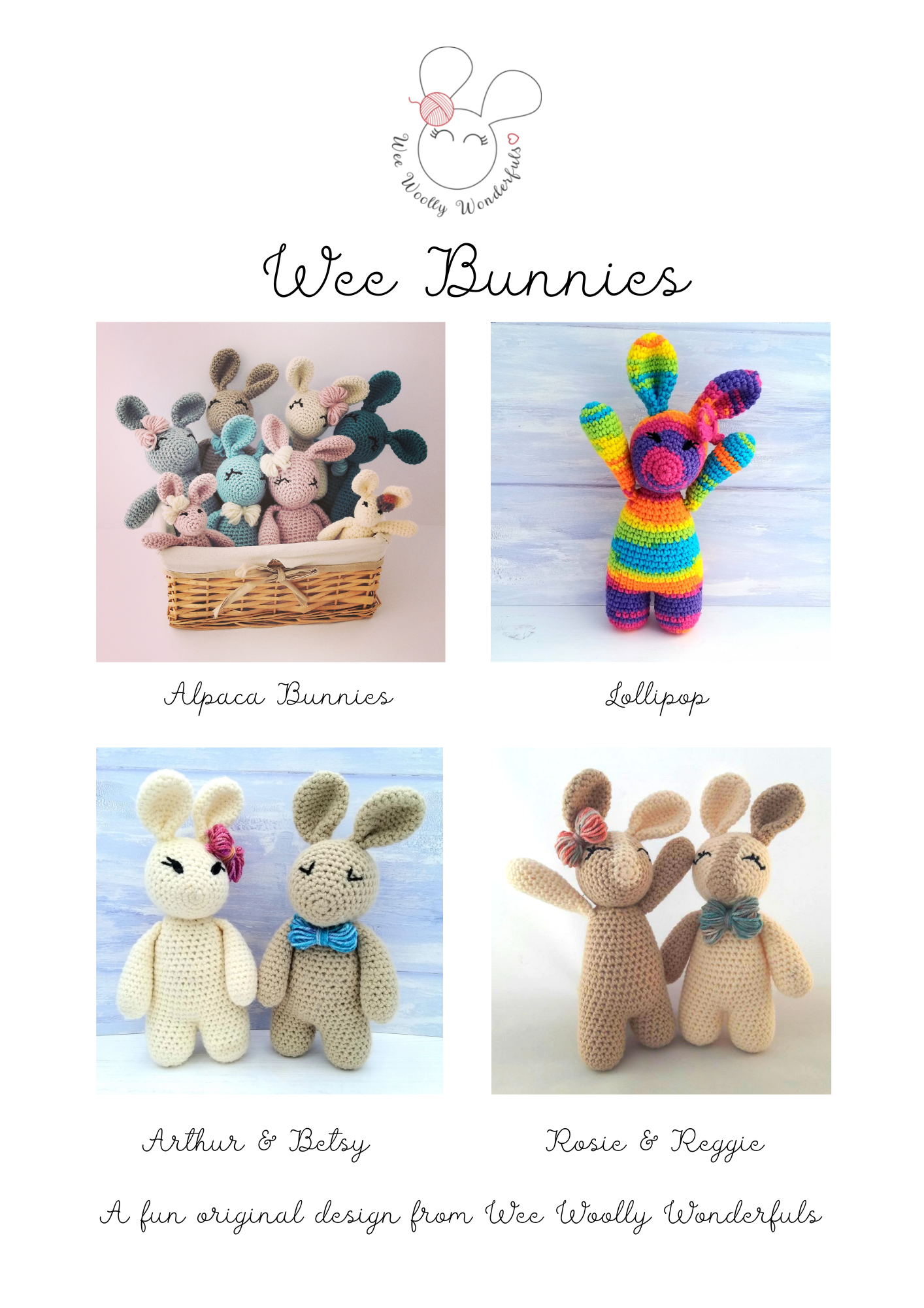 PDF Crochet Pattern for Beginners - Arthur & Betsy Bunny Pattern