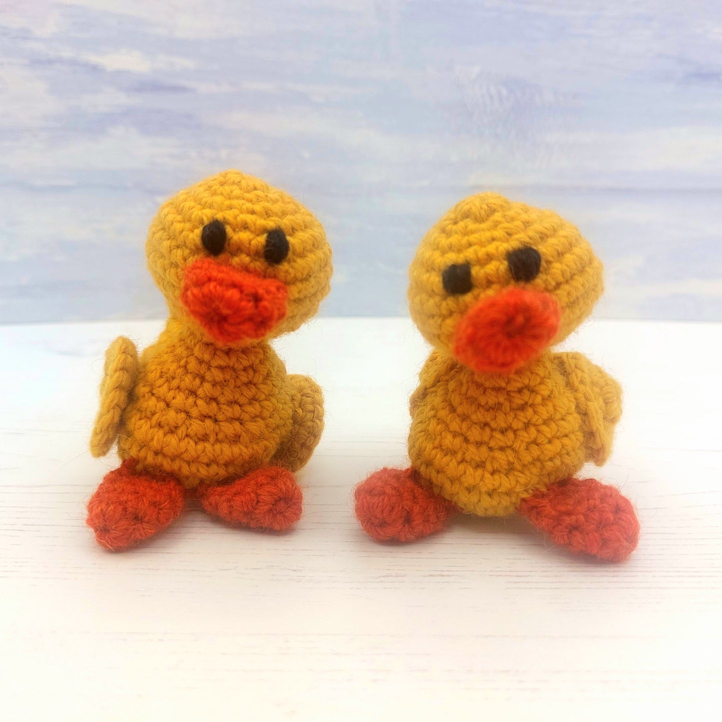 Two crochet chicks
