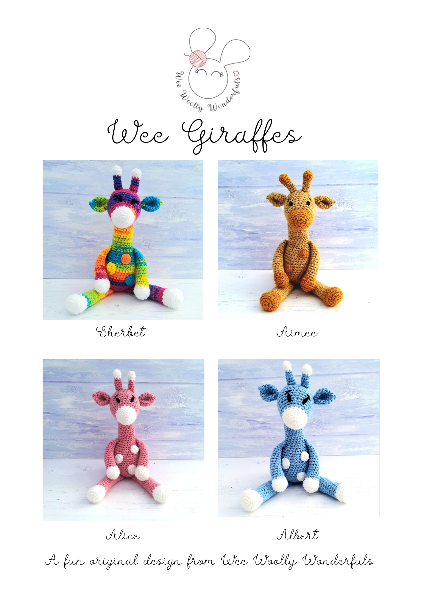 PDF Crochet Pattern for Beginners - Aimee the Giraffe