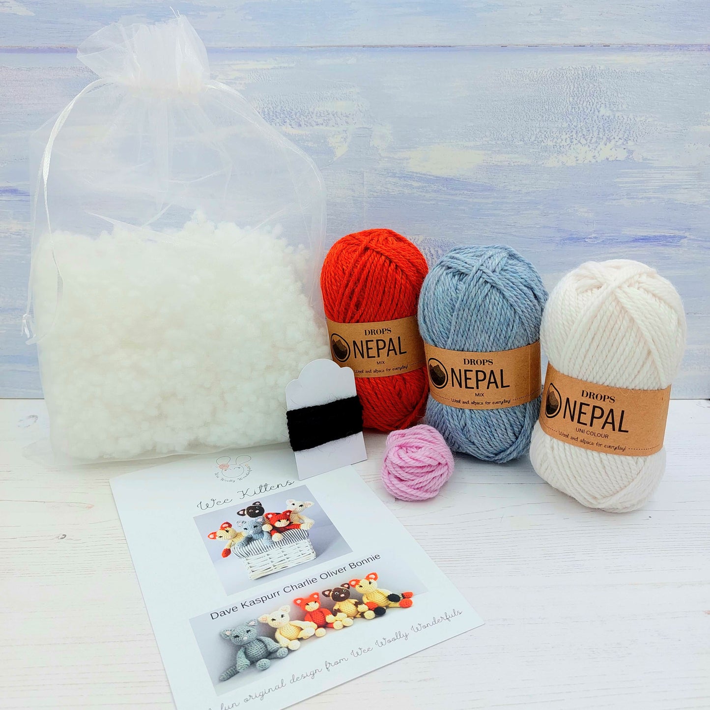 Wool, stuffing and pattern