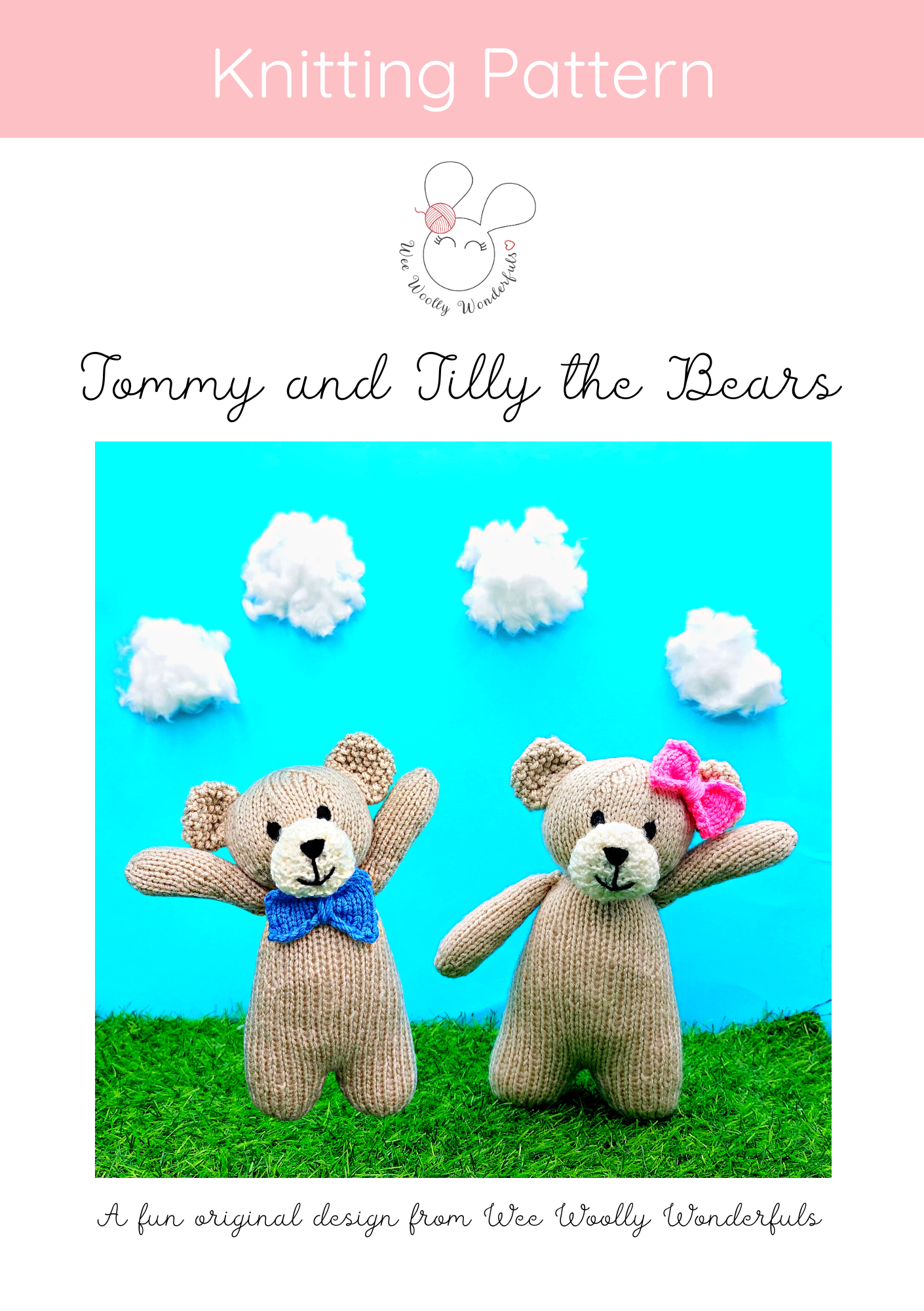 Knitted Tommy & Tilly the Bears - PDF Knitting Pattern