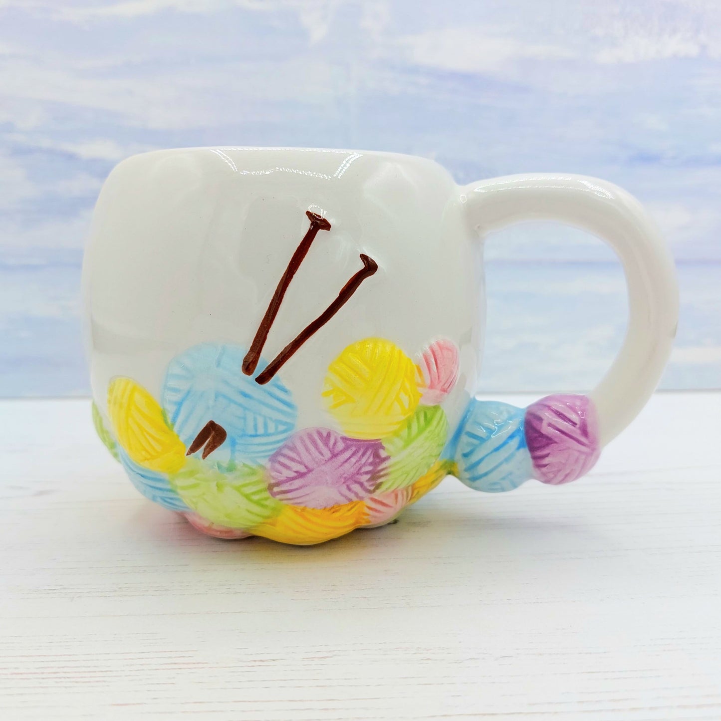 Novelty Knitting Wool Mug or Desk Organiser - the perfect crafty gift!