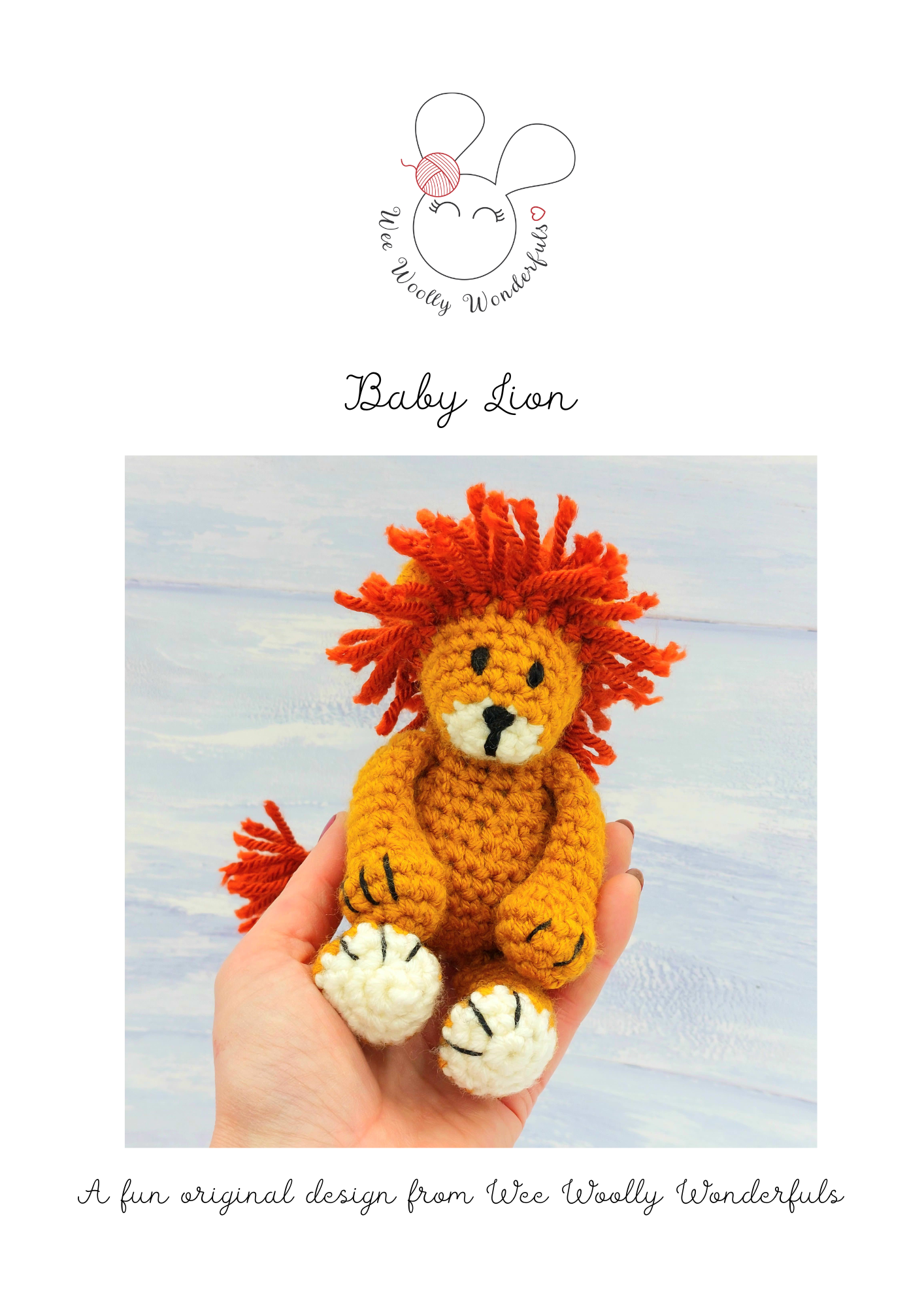 PDF Crochet Pattern - Baby Lion