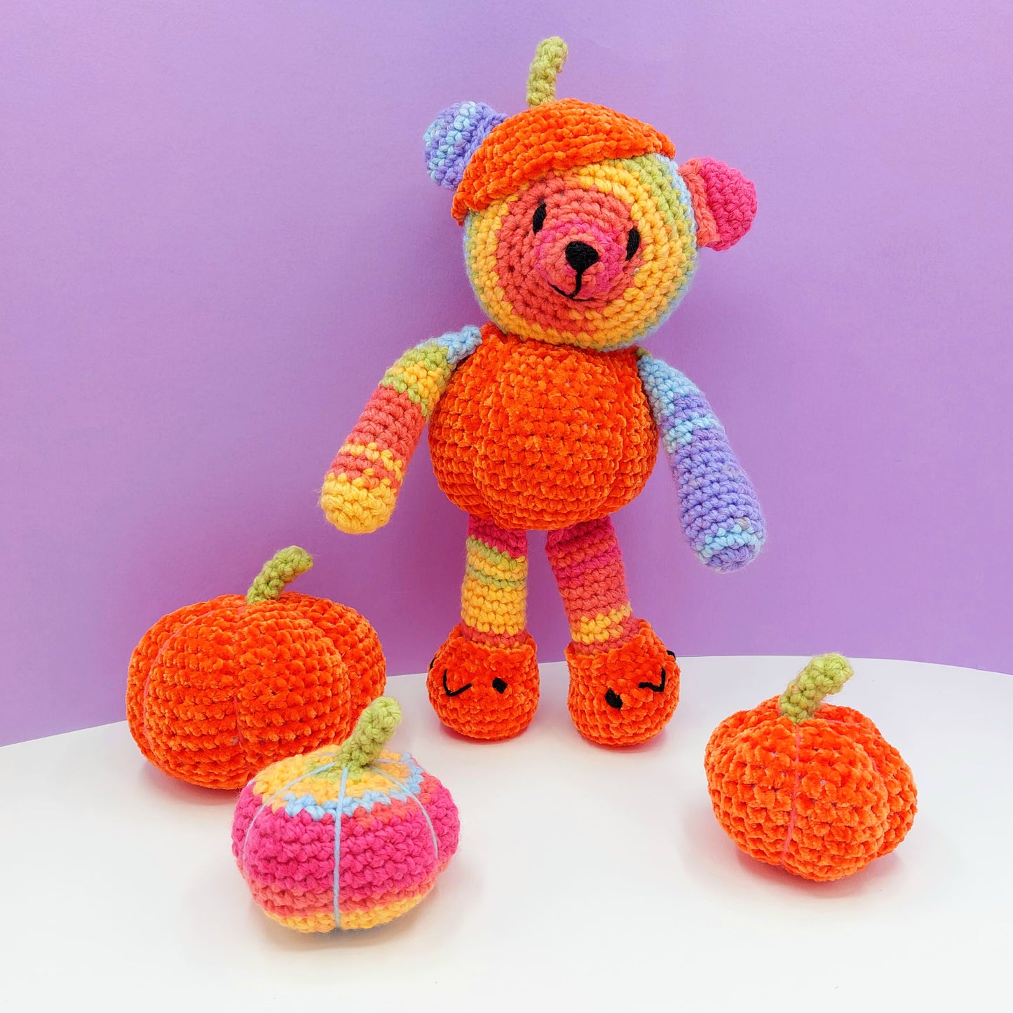 Crochet Kit - Pumpkin Pie the Bear and his Pumpkins