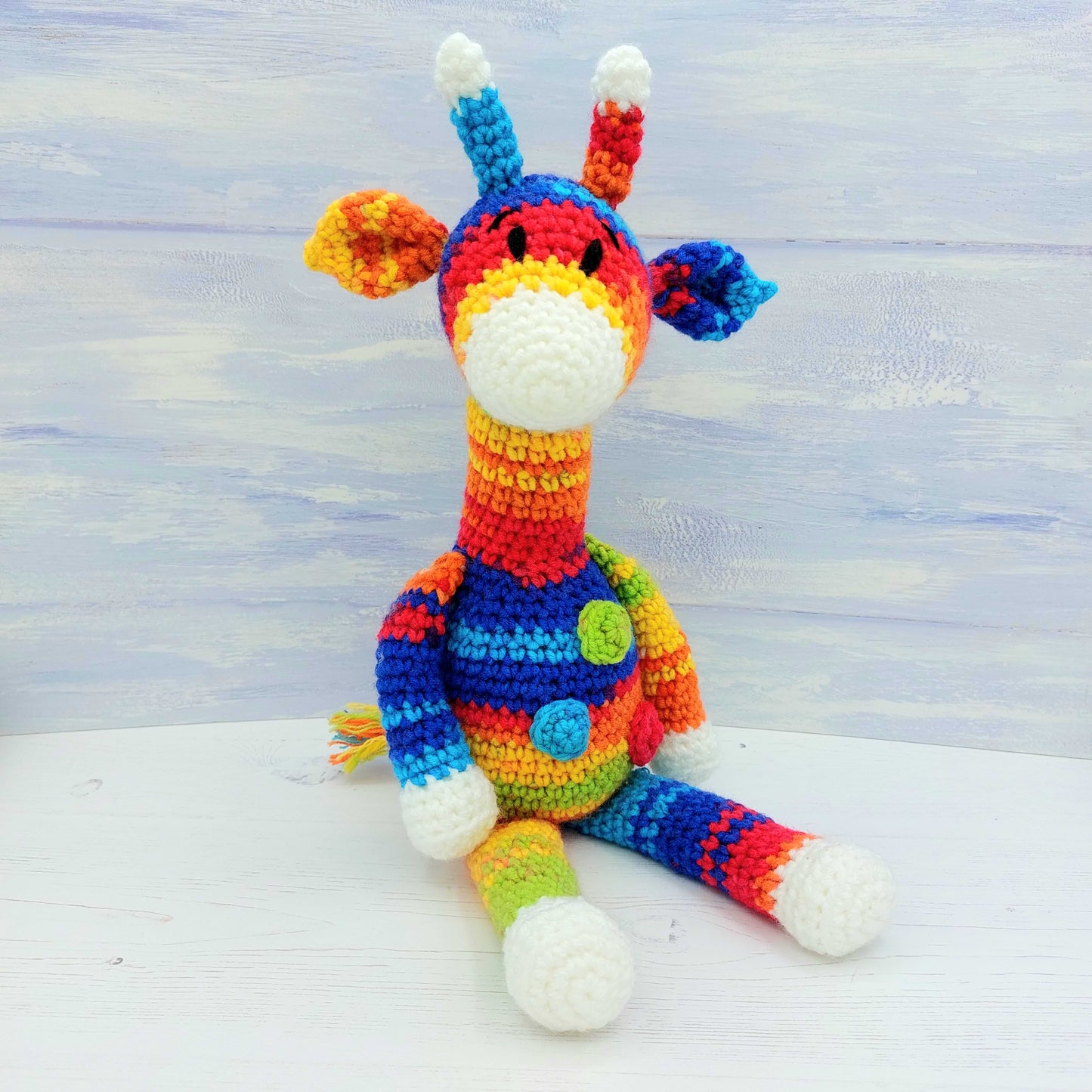 Hand-made Sherbet the Rainbow Giraffe