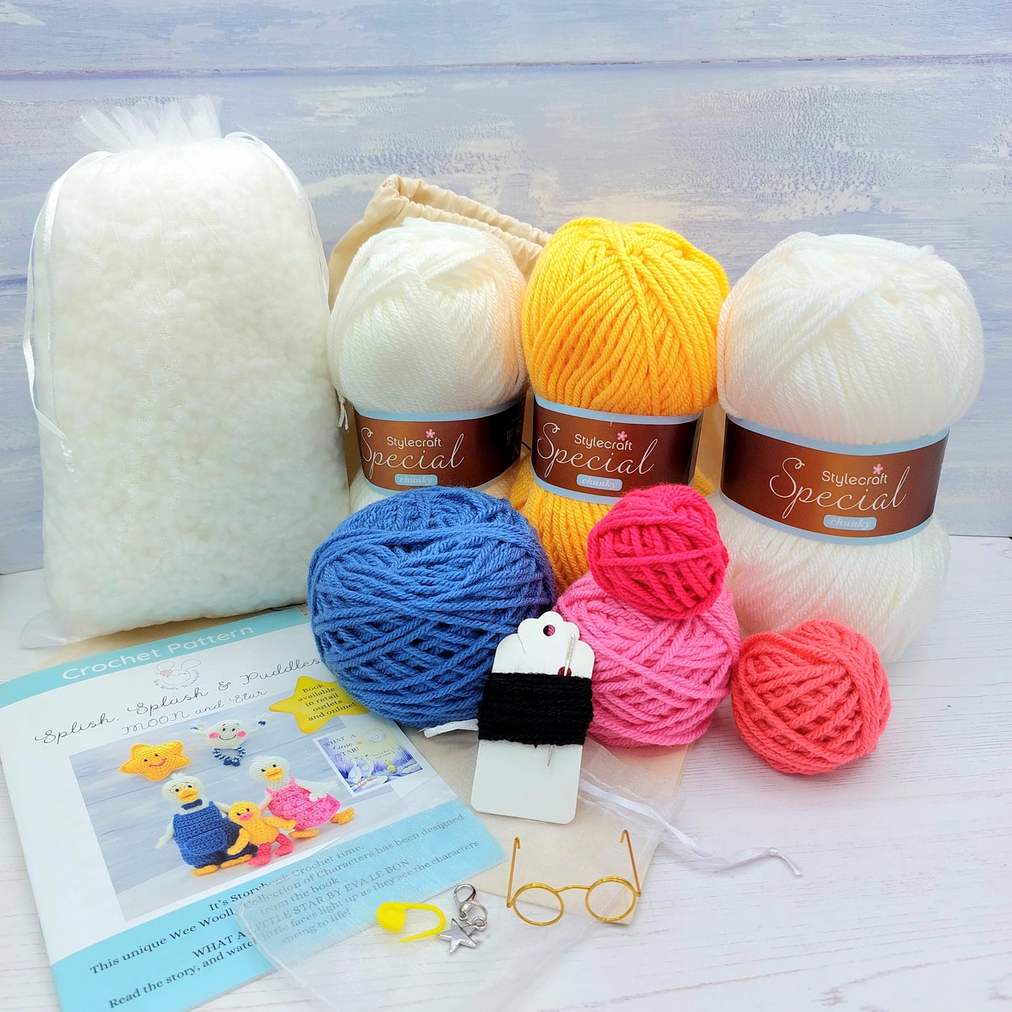 Splish, Splash, Puddles, MOON and Star Crochet Kit!
