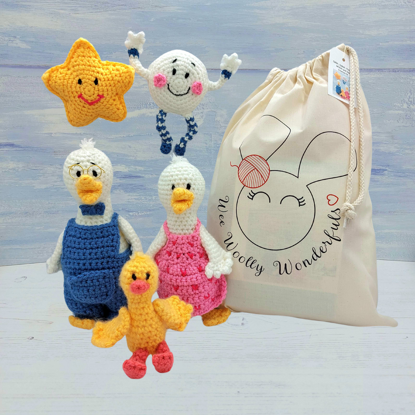 Splish, Splash, Puddles, MOON and Star Crochet Kit!