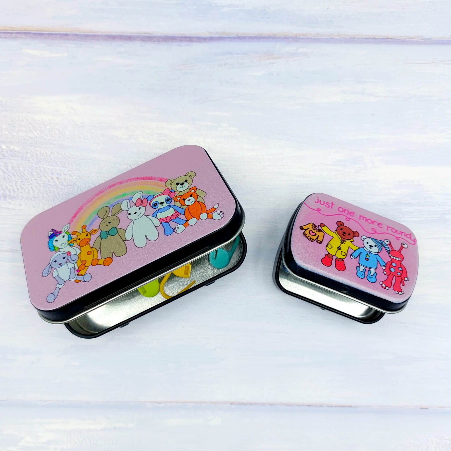 Wee Woolly Wonderfuls Hinged Tins - 2 sizes and designs available