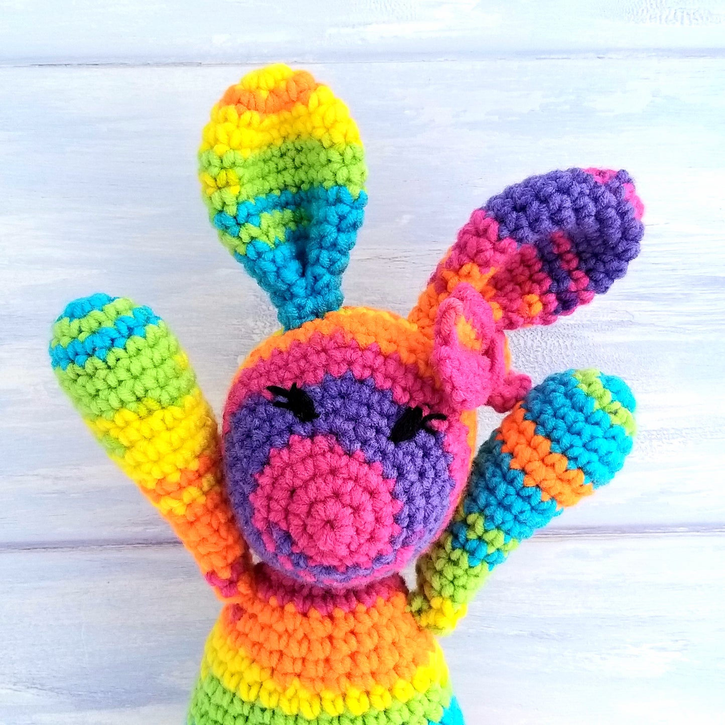 Lollipop the Rainbow Bunny Rabbit Luxury Crochet Kit