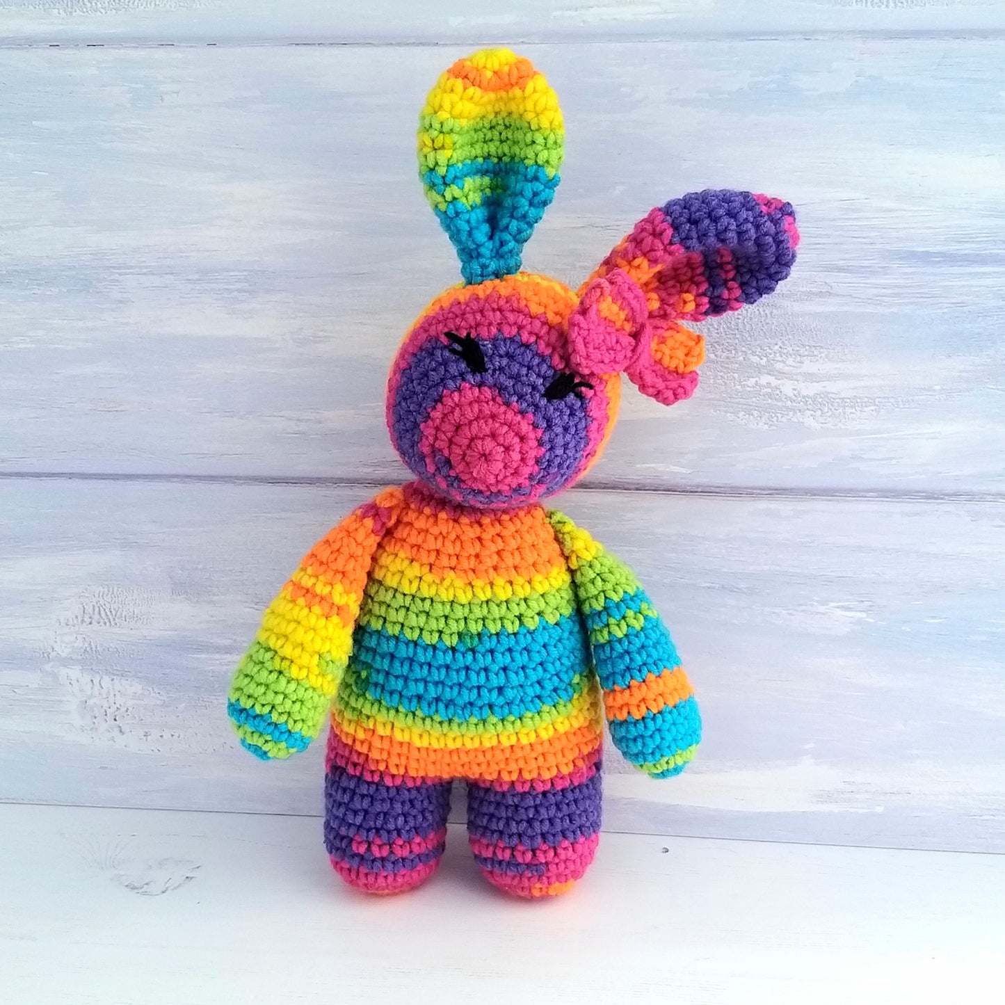 Lollipop the Rainbow Bunny Rabbit Luxury Crochet Kit