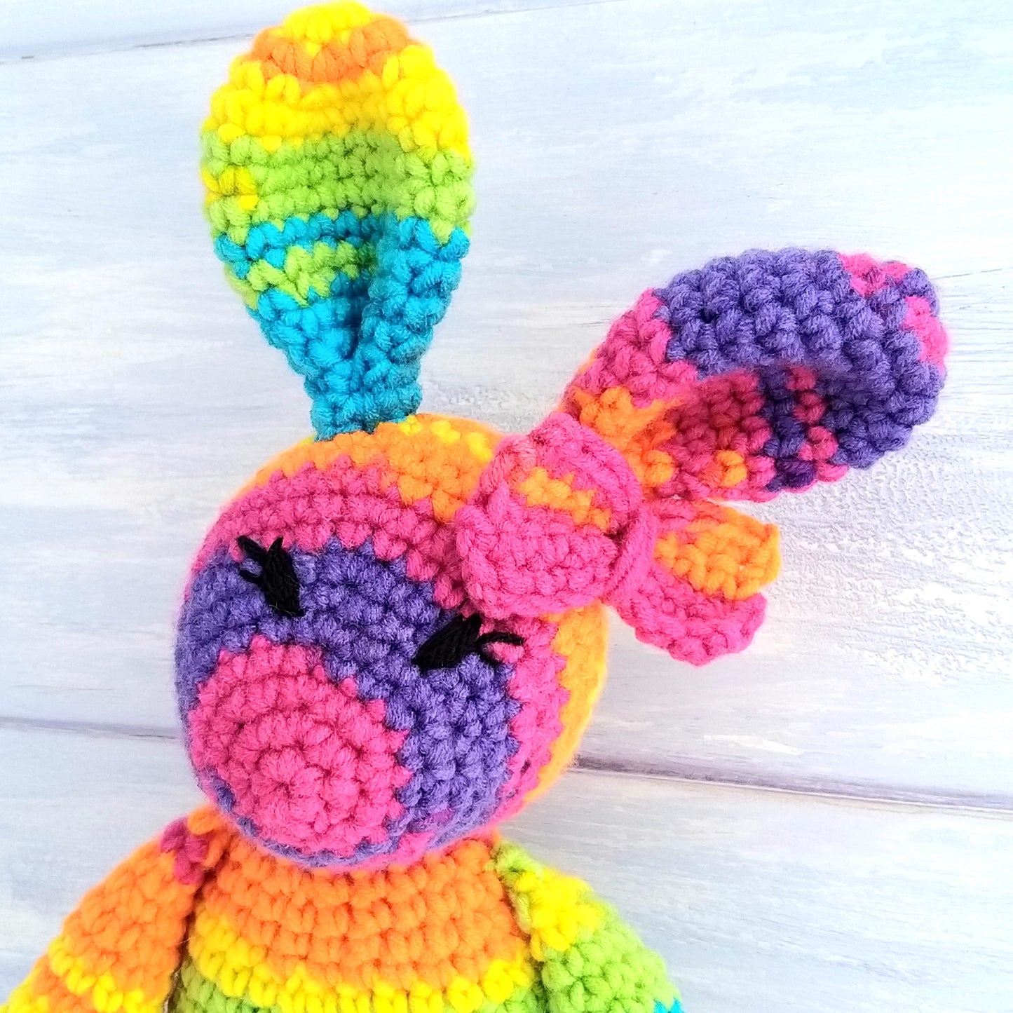 Lollipop the Rainbow Bunny Rabbit Luxury Crochet Kit