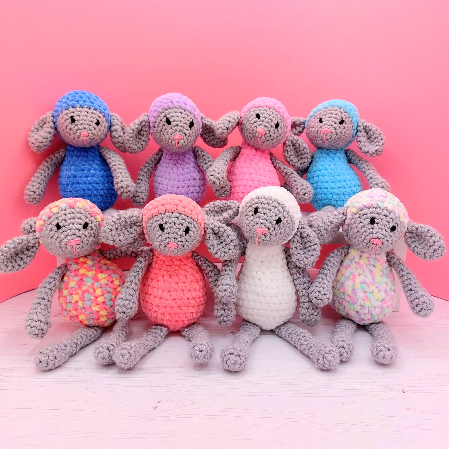 Baby Rainbow Lambs - PDF Crochet Pattern