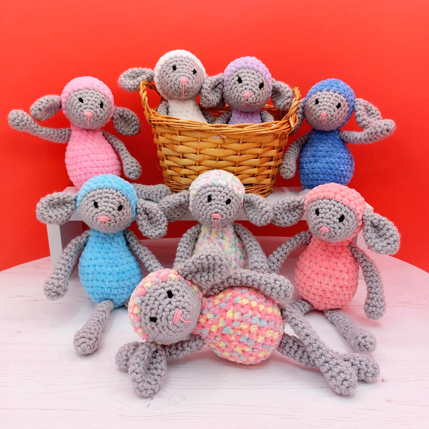 Baby Rainbow Lambs - PDF Crochet Pattern