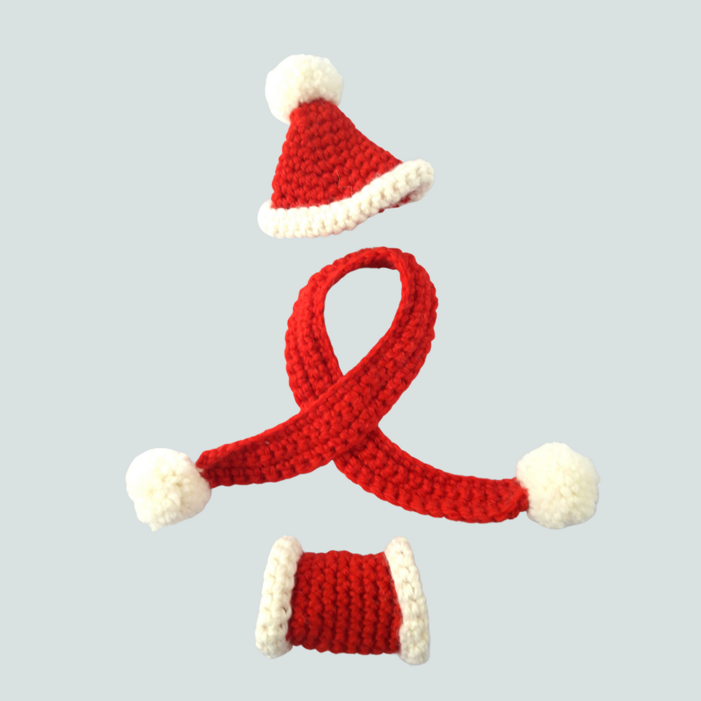 Amigurumi Christmas Hat, Scarf and Muff