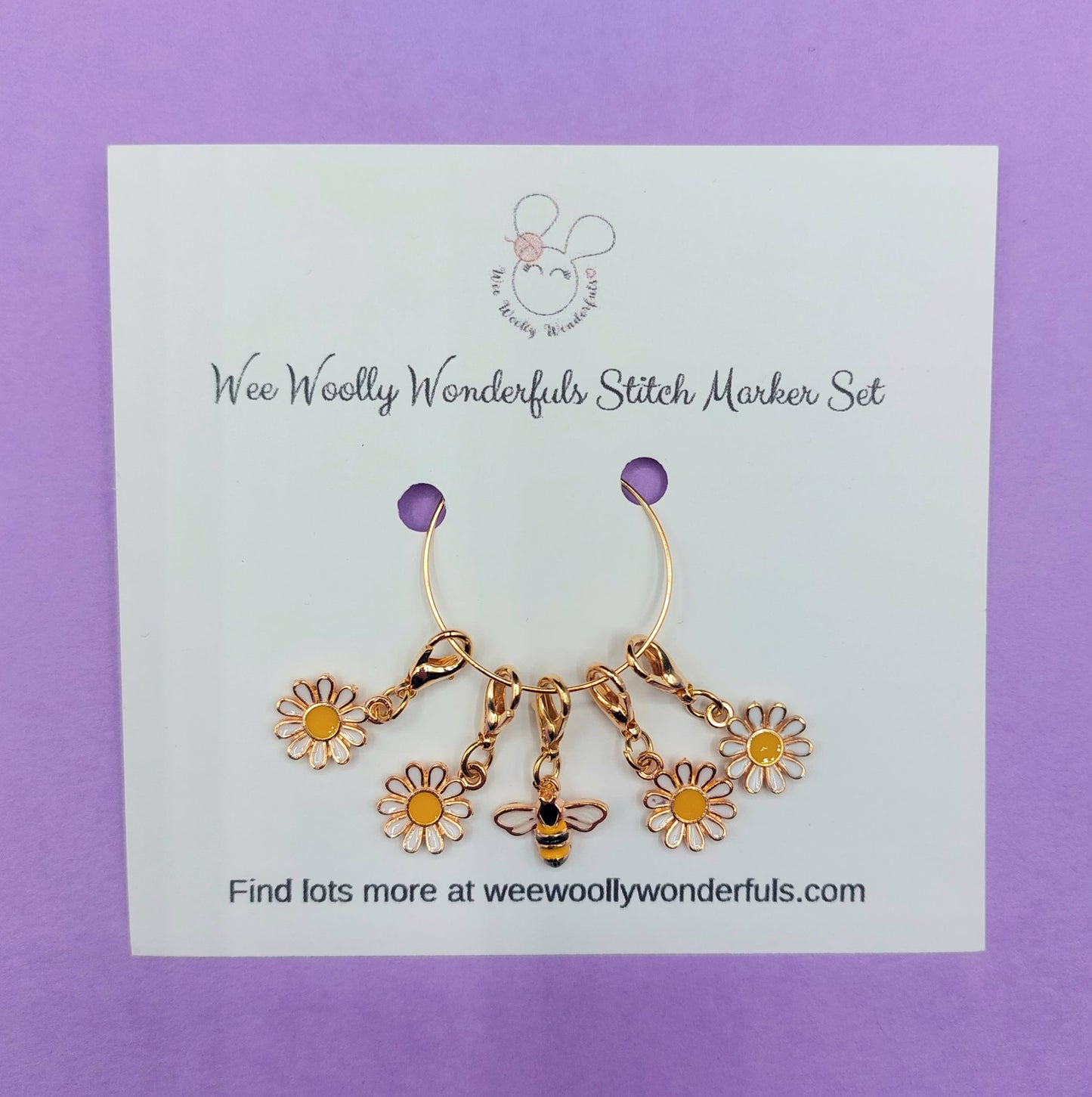 Adorable Stitch Markers Sets - Bee and Daisies, Rainbows, Fruit, Sheep, Cats, and Christmas Stitch Marker sets
