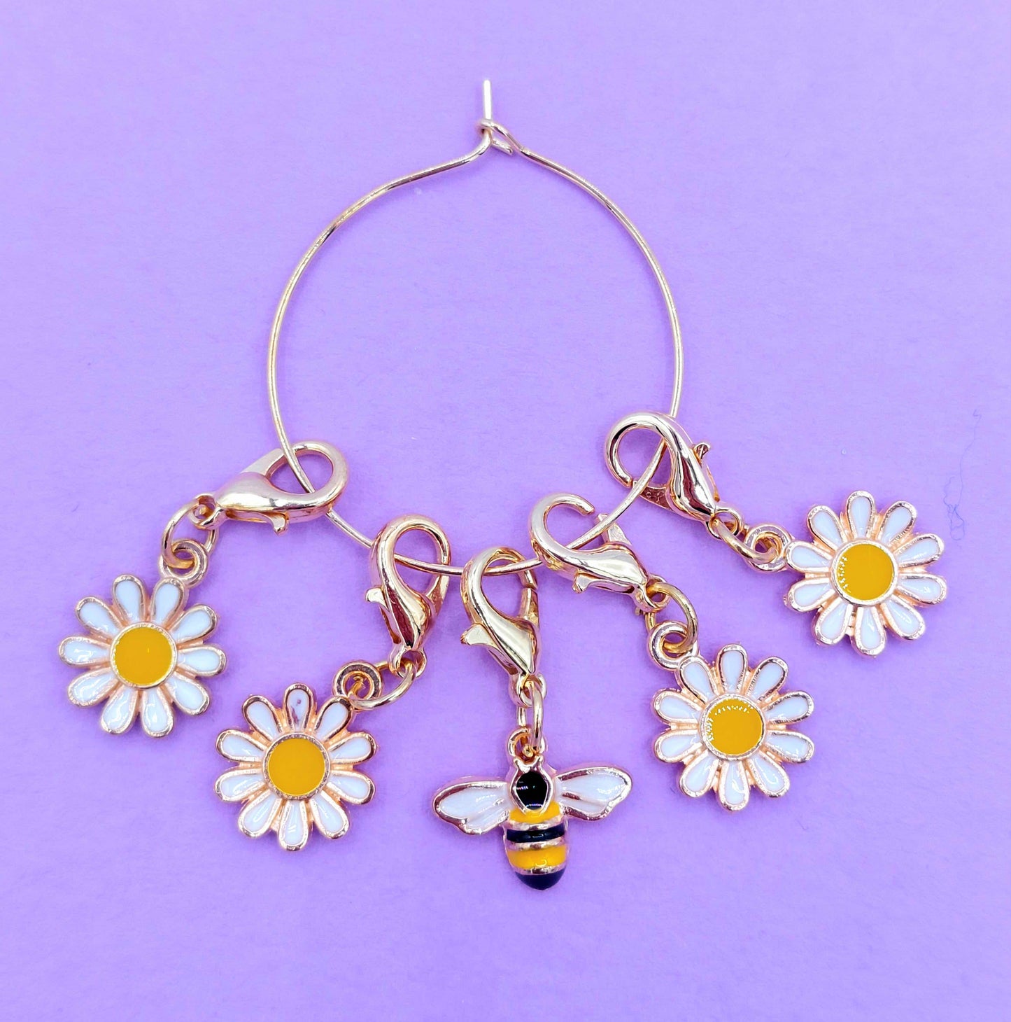 Adorable Stitch Markers Sets - Bee and Daisies, Rainbows, Fruit, Sheep, Cats, and Christmas Stitch Marker sets