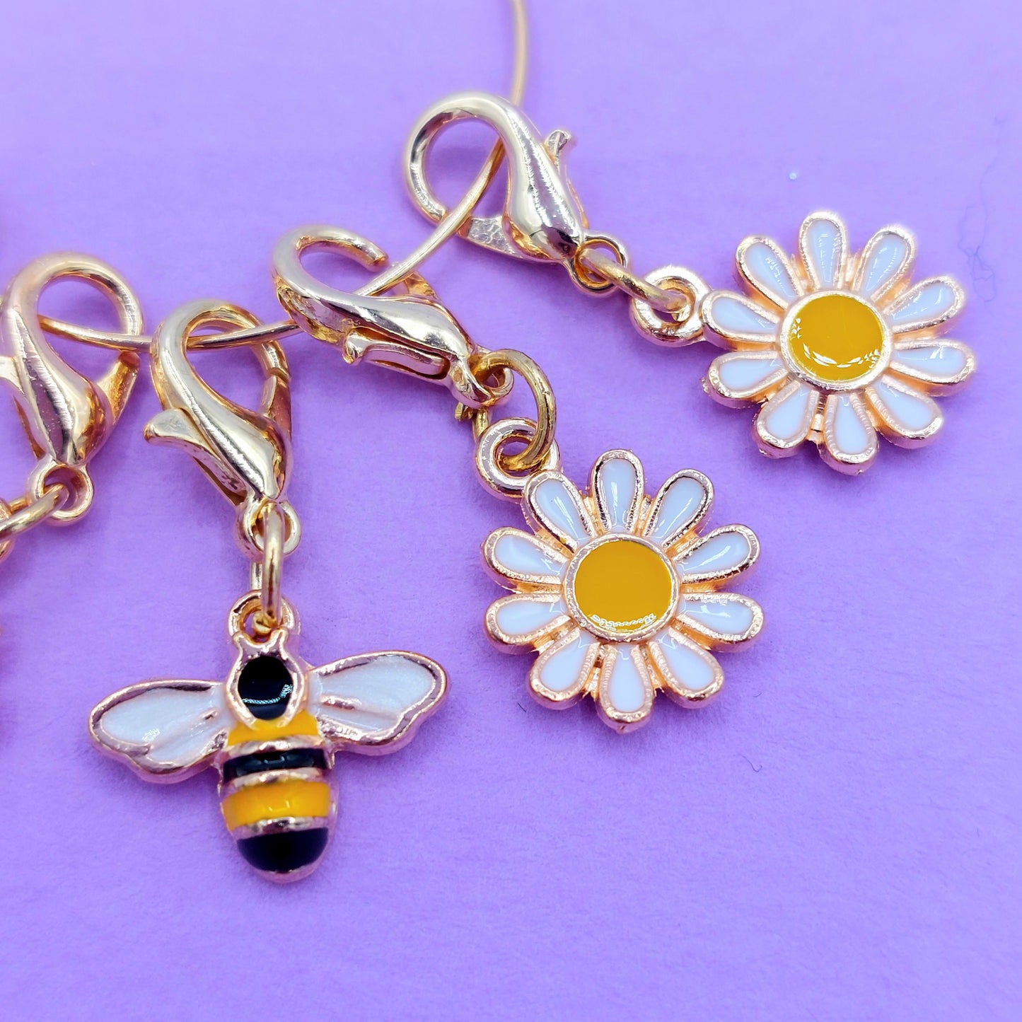Adorable Stitch Markers Sets - Bee and Daisies, Rainbows, Fruit, Sheep, Cats, and Christmas Stitch Marker sets