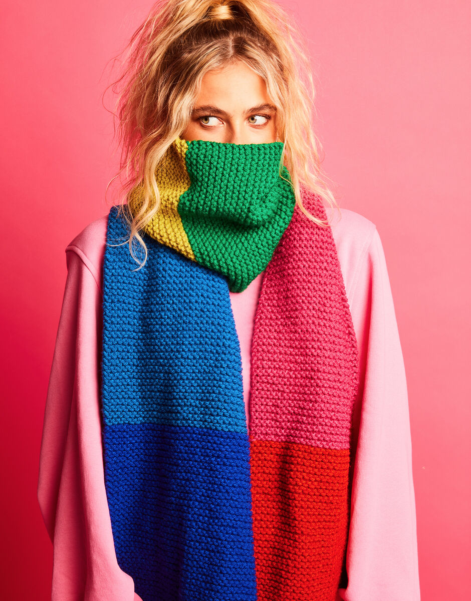 Sirdar Kith & Kin Beginners Colour Block Scarf Knitting Kit