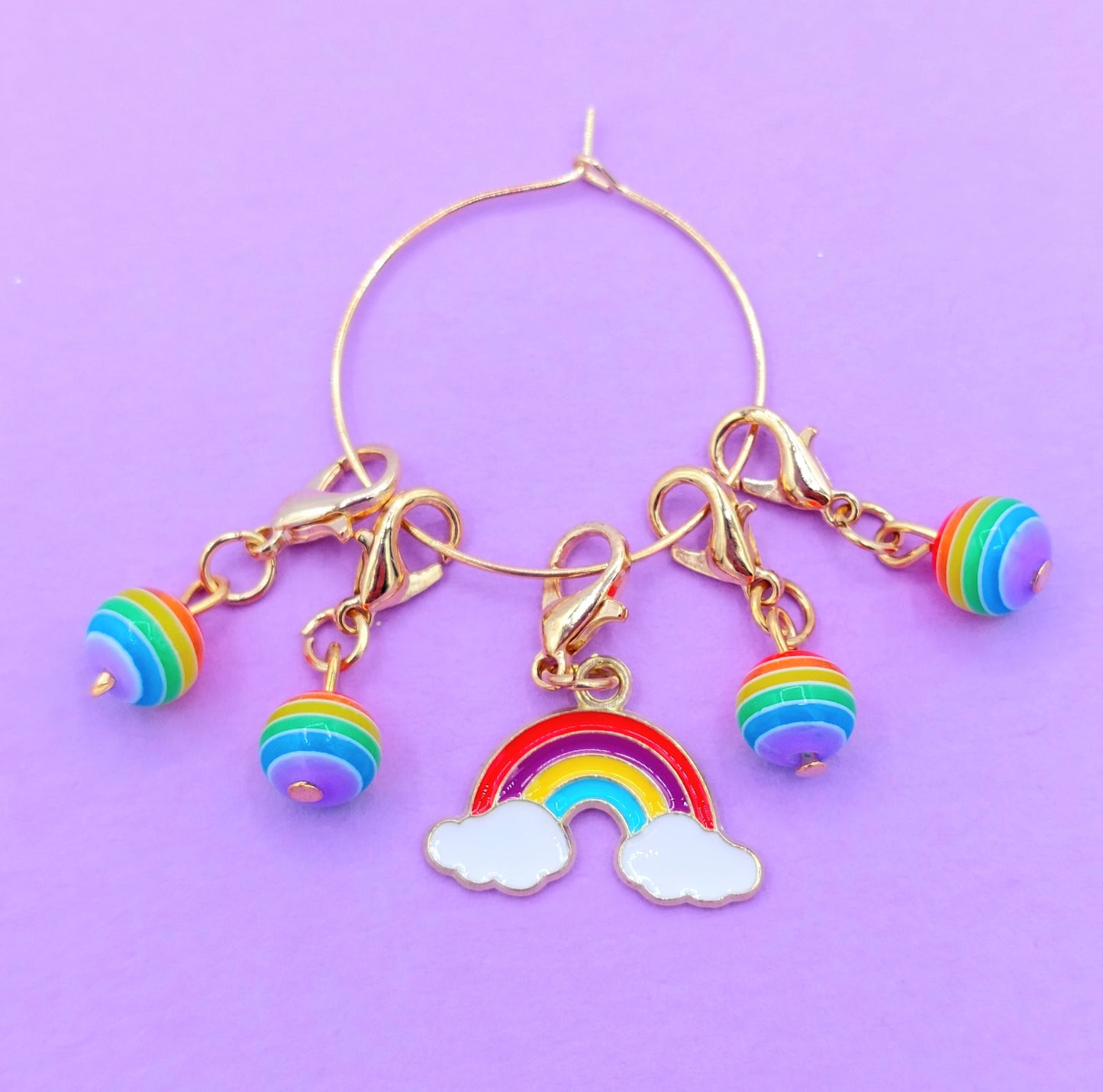 Adorable Stitch Markers Sets - Bee and Daisies, Rainbows, Fruit, Sheep, Cats, and Christmas Stitch Marker sets