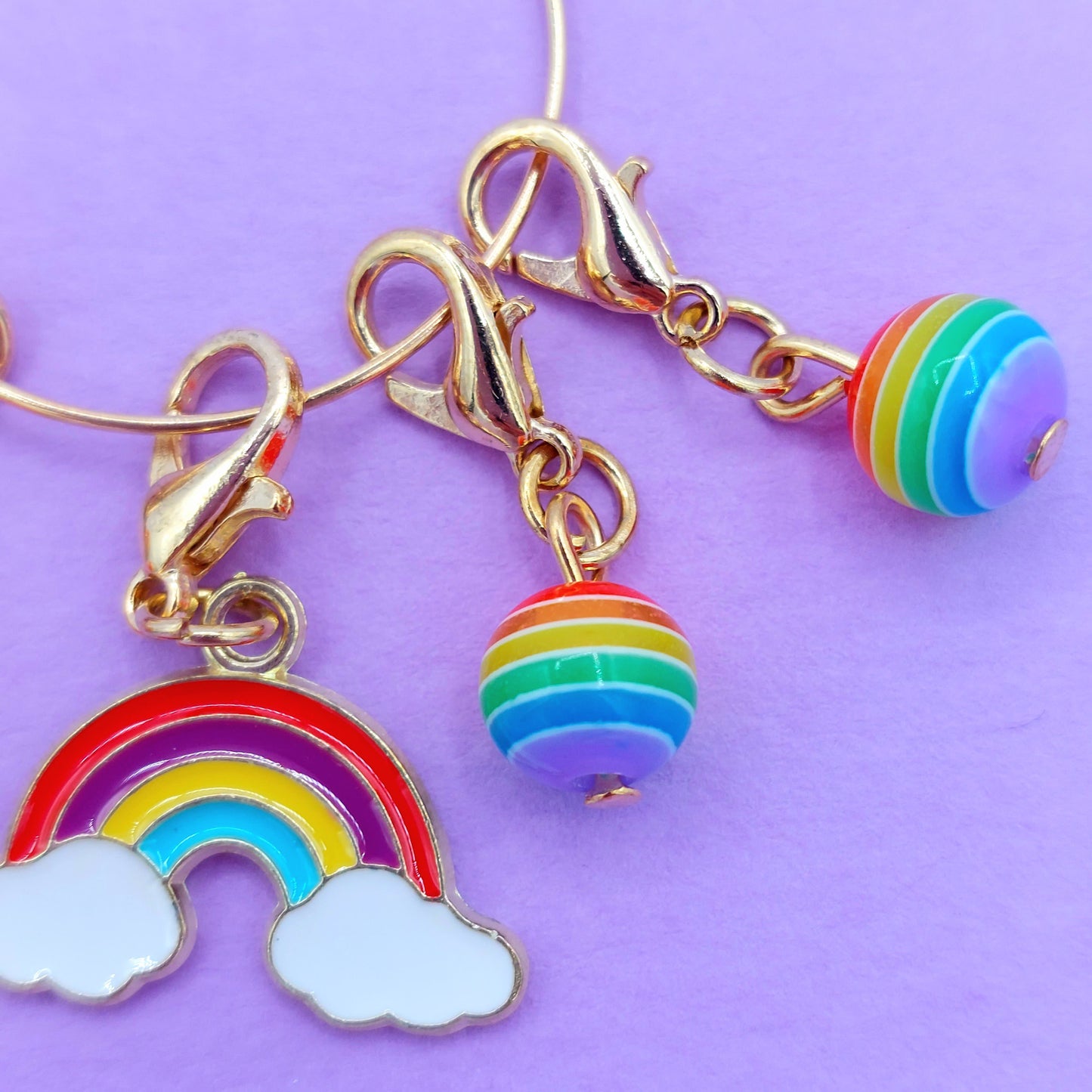 Adorable Stitch Markers Sets - Bee and Daisies, Rainbows, Fruit, Sheep, Cats, and Christmas Stitch Marker sets
