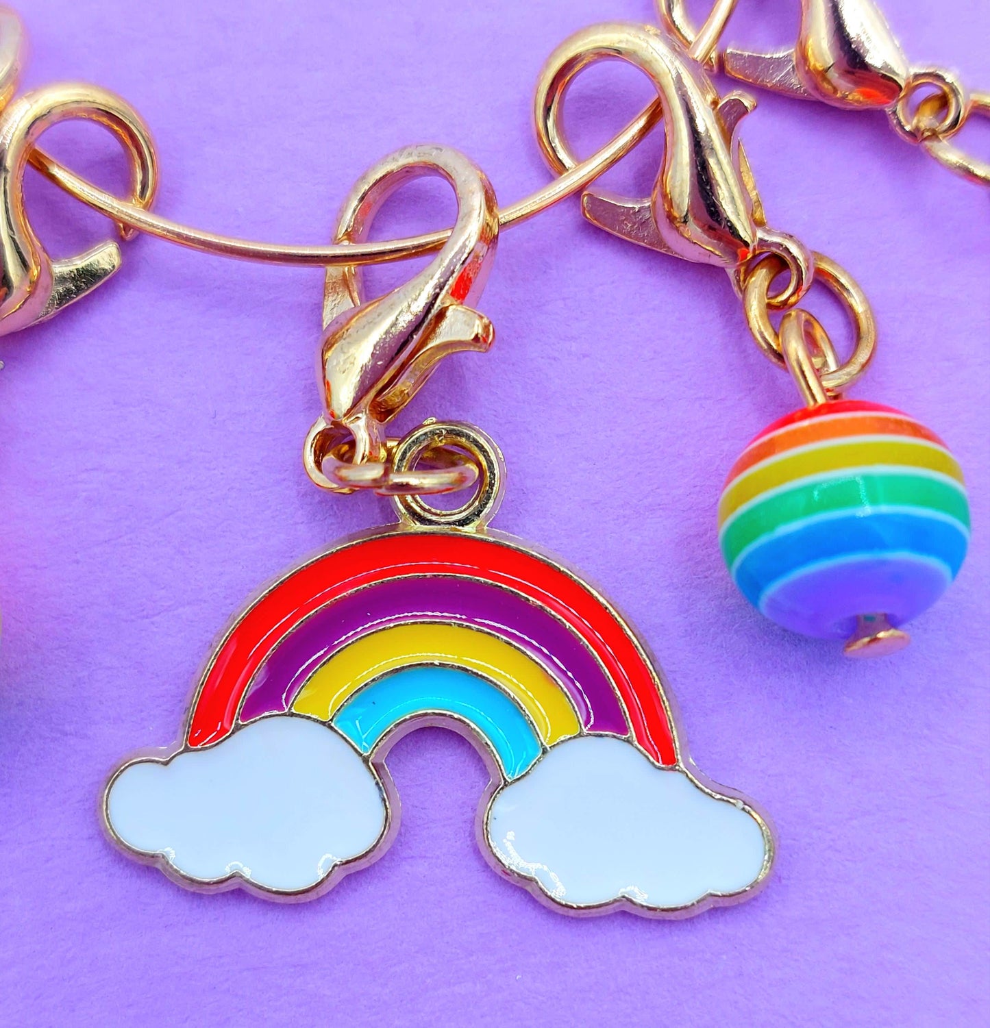 Adorable Stitch Markers Sets - Bee and Daisies, Rainbows, Fruit, Sheep, Cats, and Christmas Stitch Marker sets