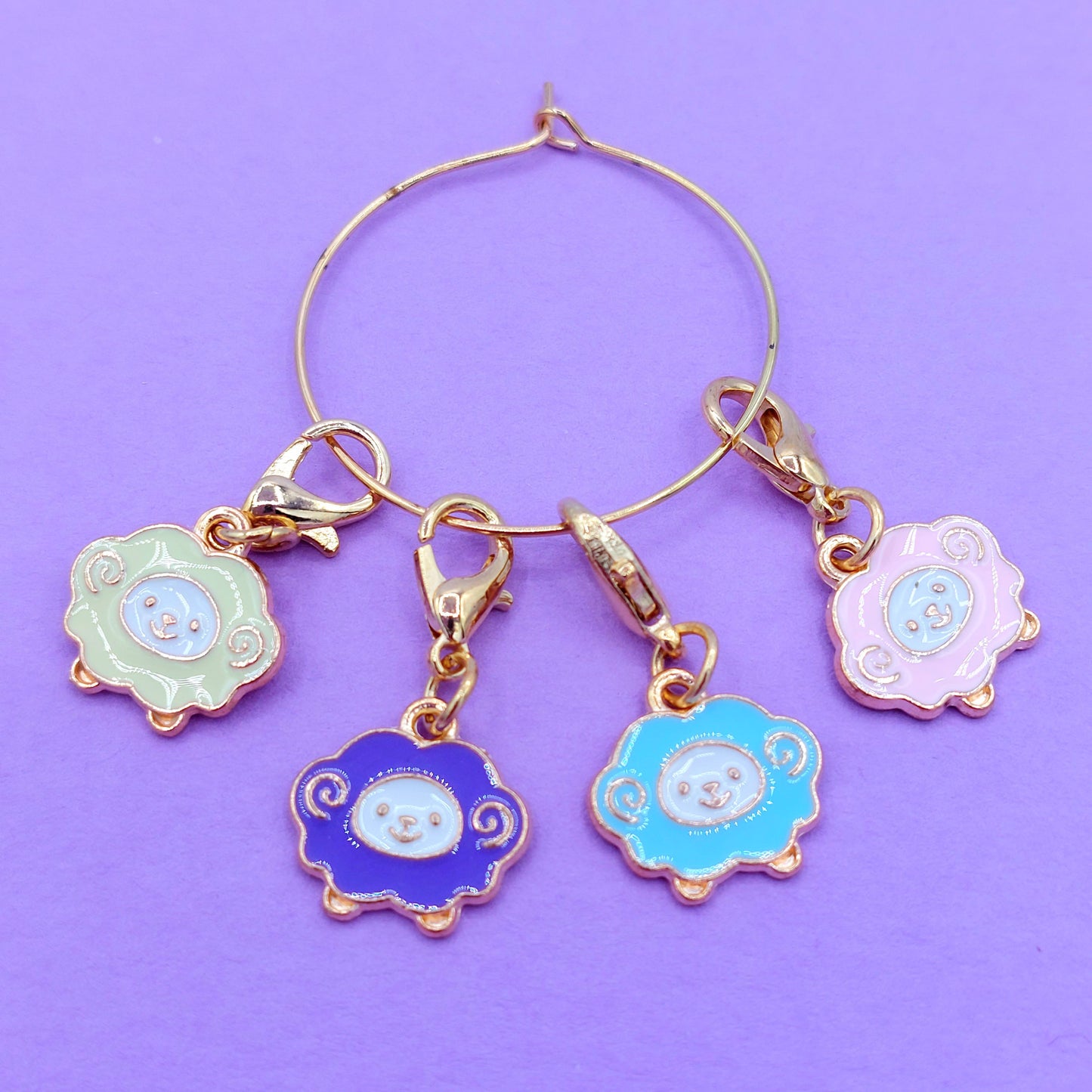 Adorable Stitch Markers Sets - Bee and Daisies, Rainbows, Fruit, Sheep, Cats, and Christmas Stitch Marker sets