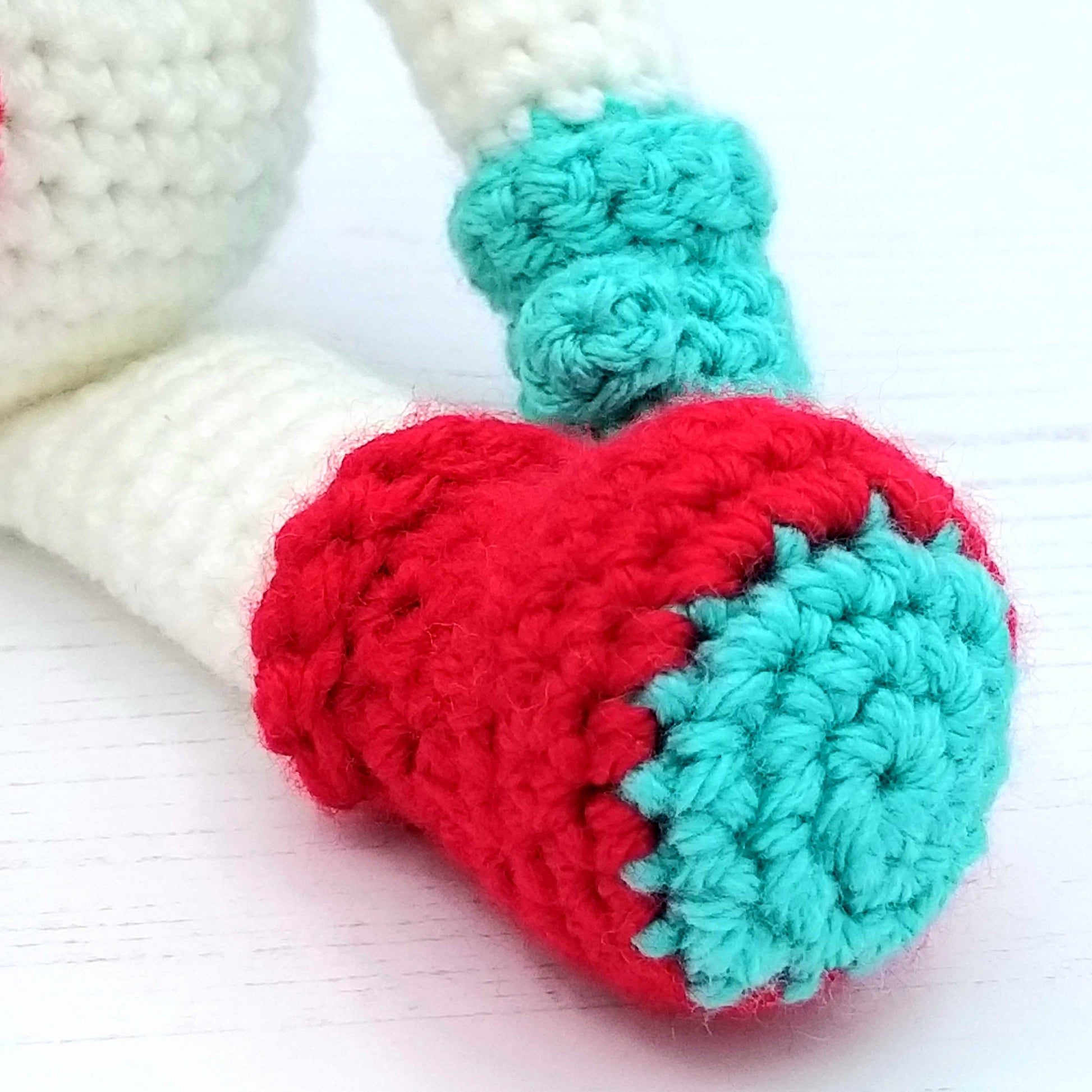 Close up of stiching on foot