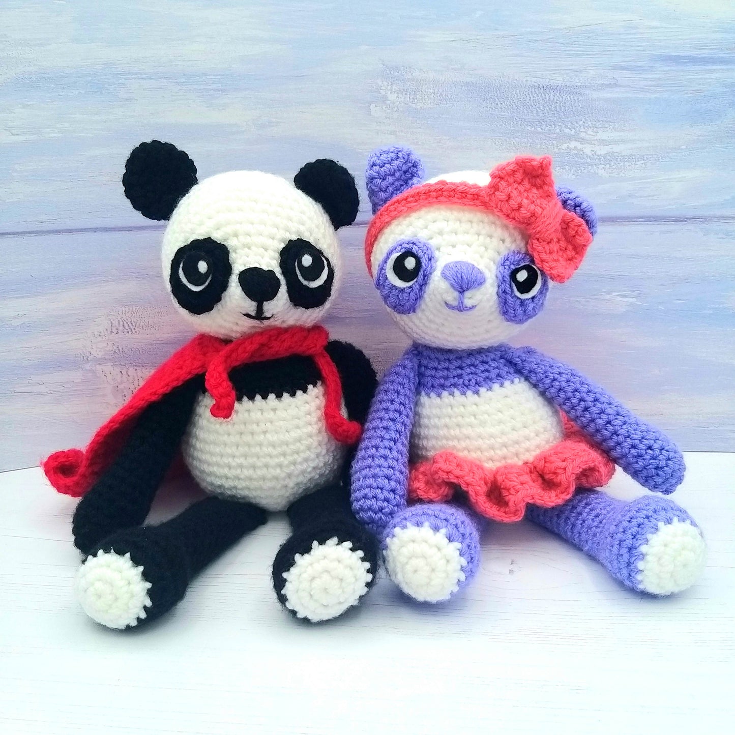 Peter and Melinda the Panda - PDF Crochet Pattern